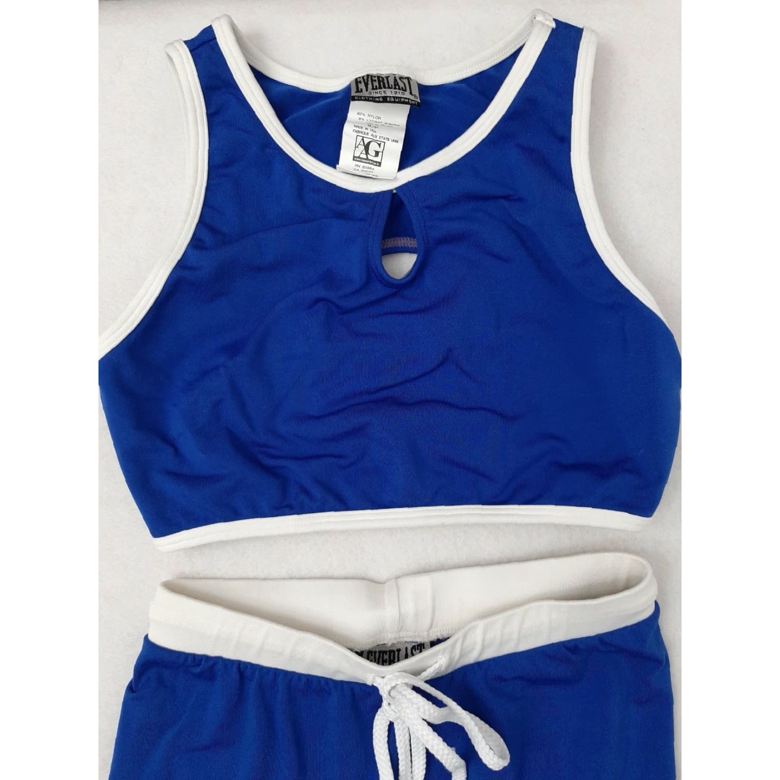 Everlast Everlast Workout Outfit top and pants blue and white womens nylon petite small S Cropped Inseam 19 Waist 20 PS/ Petite Womens Activewear Nylon Shorts? Size S / US 4 / IT 40 - 2 Thumbnail