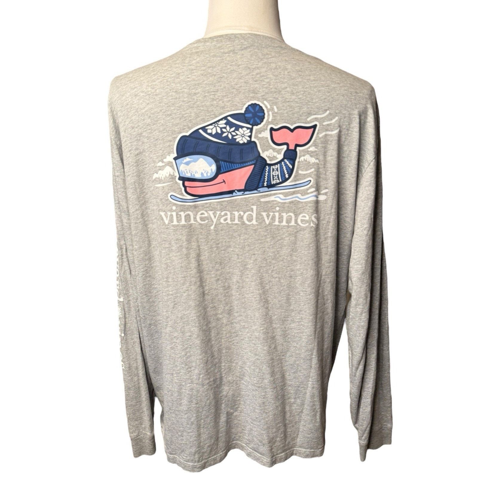 Vineyard Vines Vineyard Vines Skiing Whale Crew Neck Long Sleeve T Shirt Size US XL / EU 56 / 4 - 1 Thumbnail