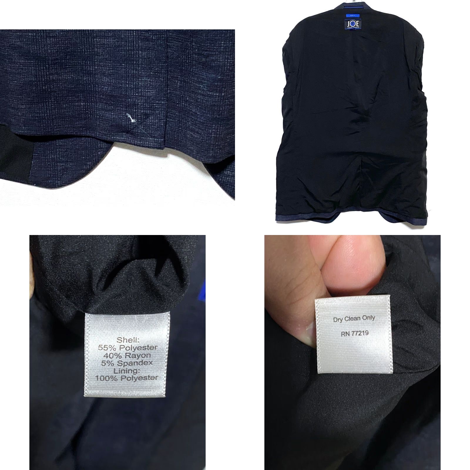 Joseph Abboud JOSEPH ABBOLD JOE Blue Sport Coat Jacket 2 Button Slim L Men's Regular Plaid Jacket/Coat Business Formal Wedding Career Office Men Size US L / EU 52-54 / 3 - 8 Thumbnail