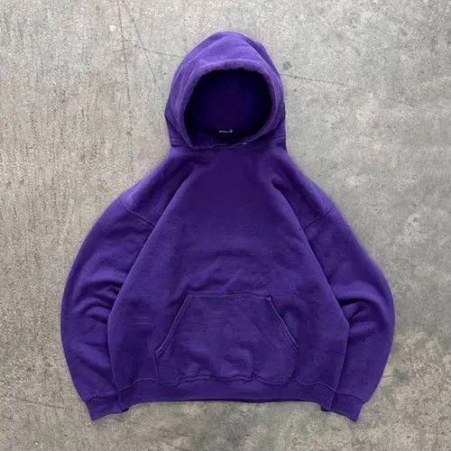Anime × Japanese Brand Hoodie Purple solid color loose washed retro hoodie Size US L / EU 52-54 / 3 - 1 Thumbnail