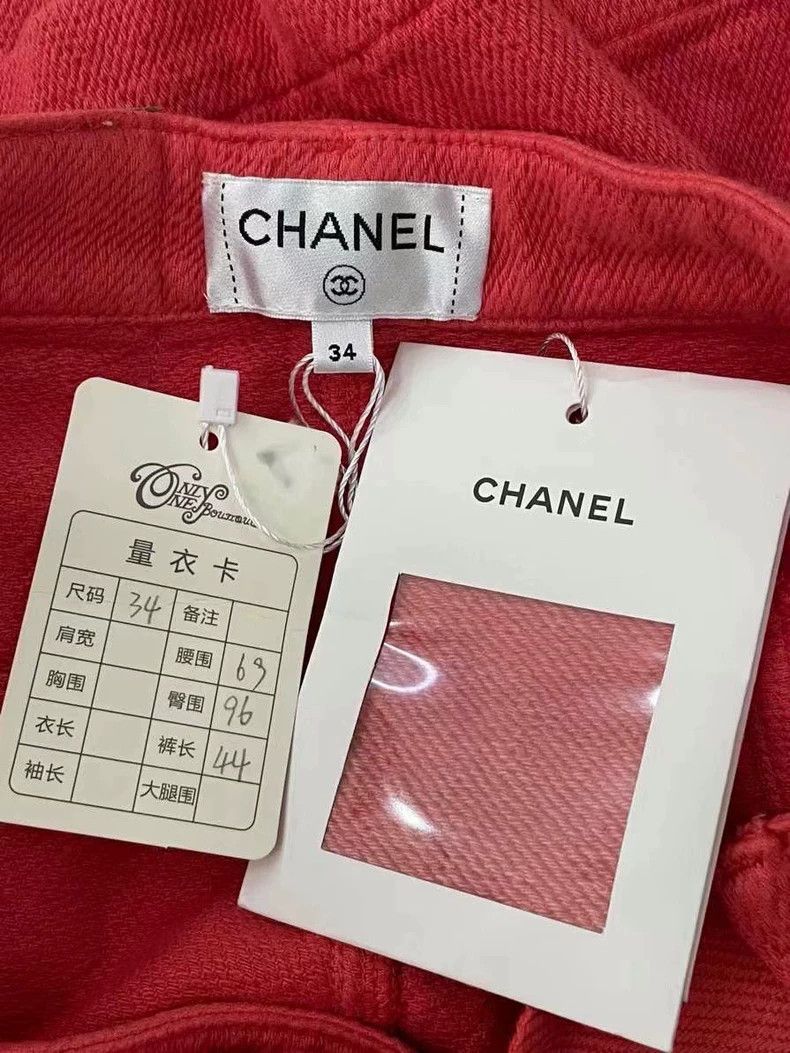 Chanel Chanel Orange-red old denim shorts Size 42" / US 20 - 5 Thumbnail