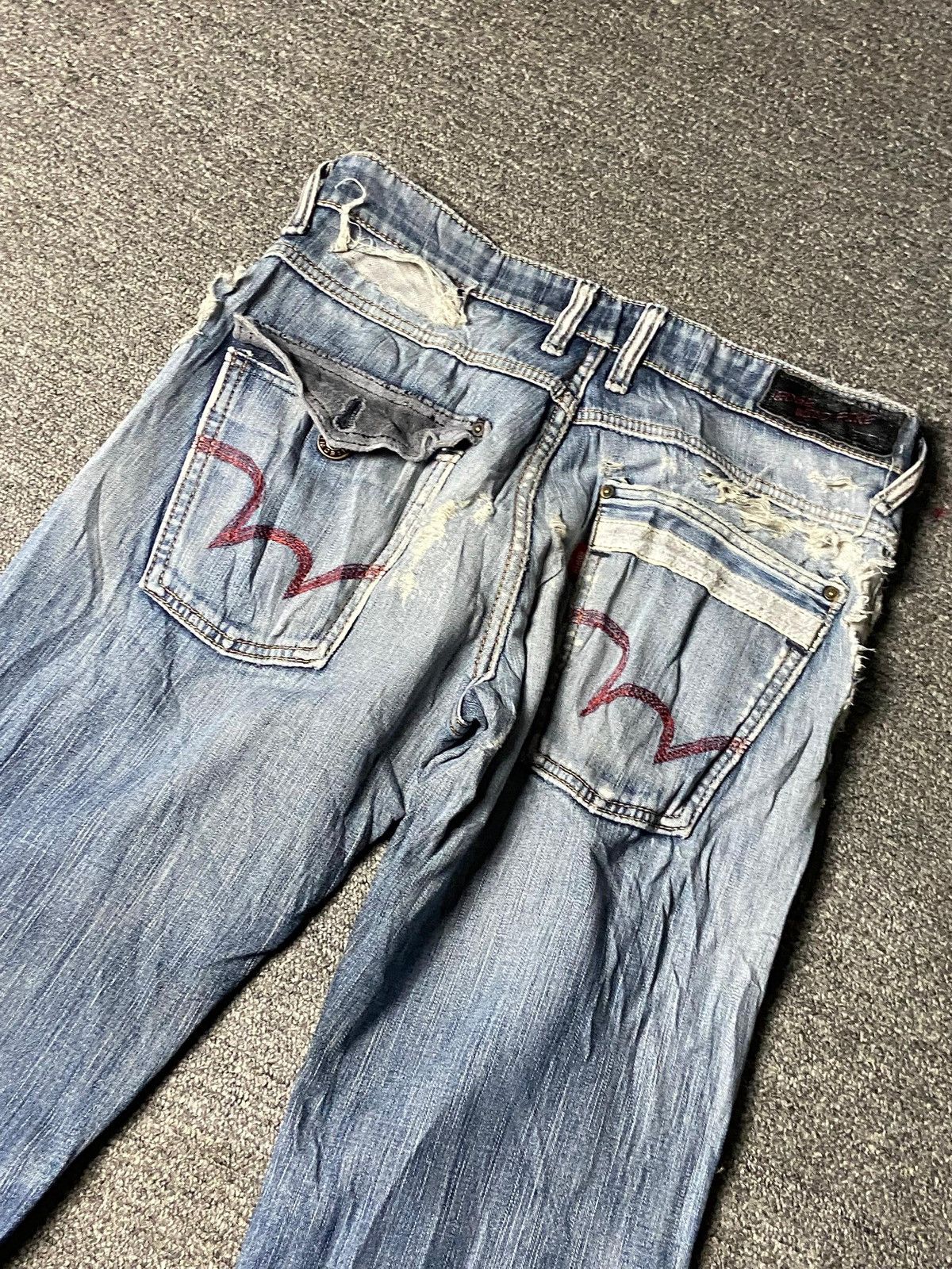 Edwin Edwin Edge Of Blue Distressed Denim Jeans (157) Size US 31 - 7 Thumbnail