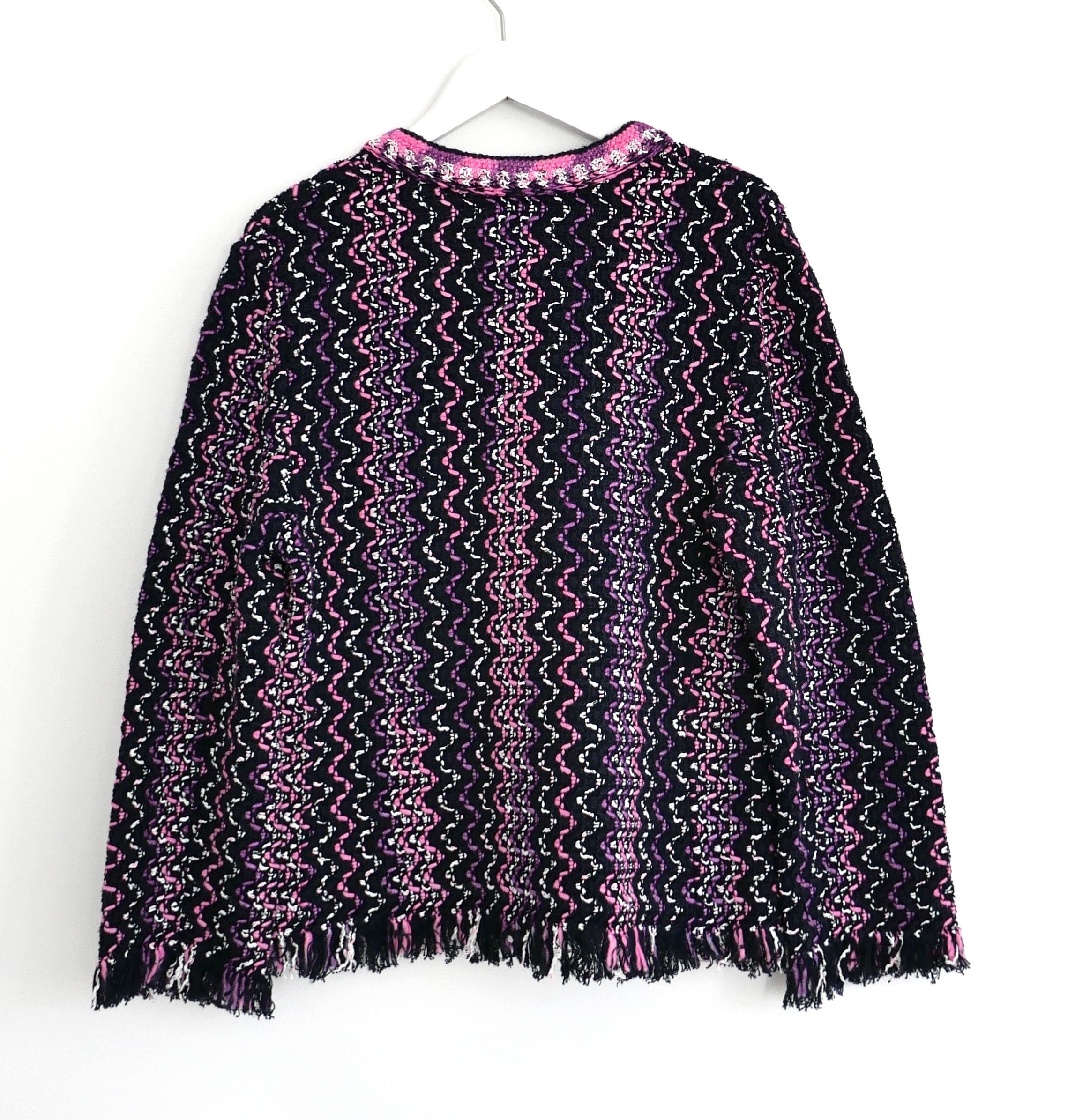 Chanel Chanel Spring 2021 Navy & Pink Knit Jacket 21P Size XS / US 0-2 / IT 36-38 - 2 Thumbnail