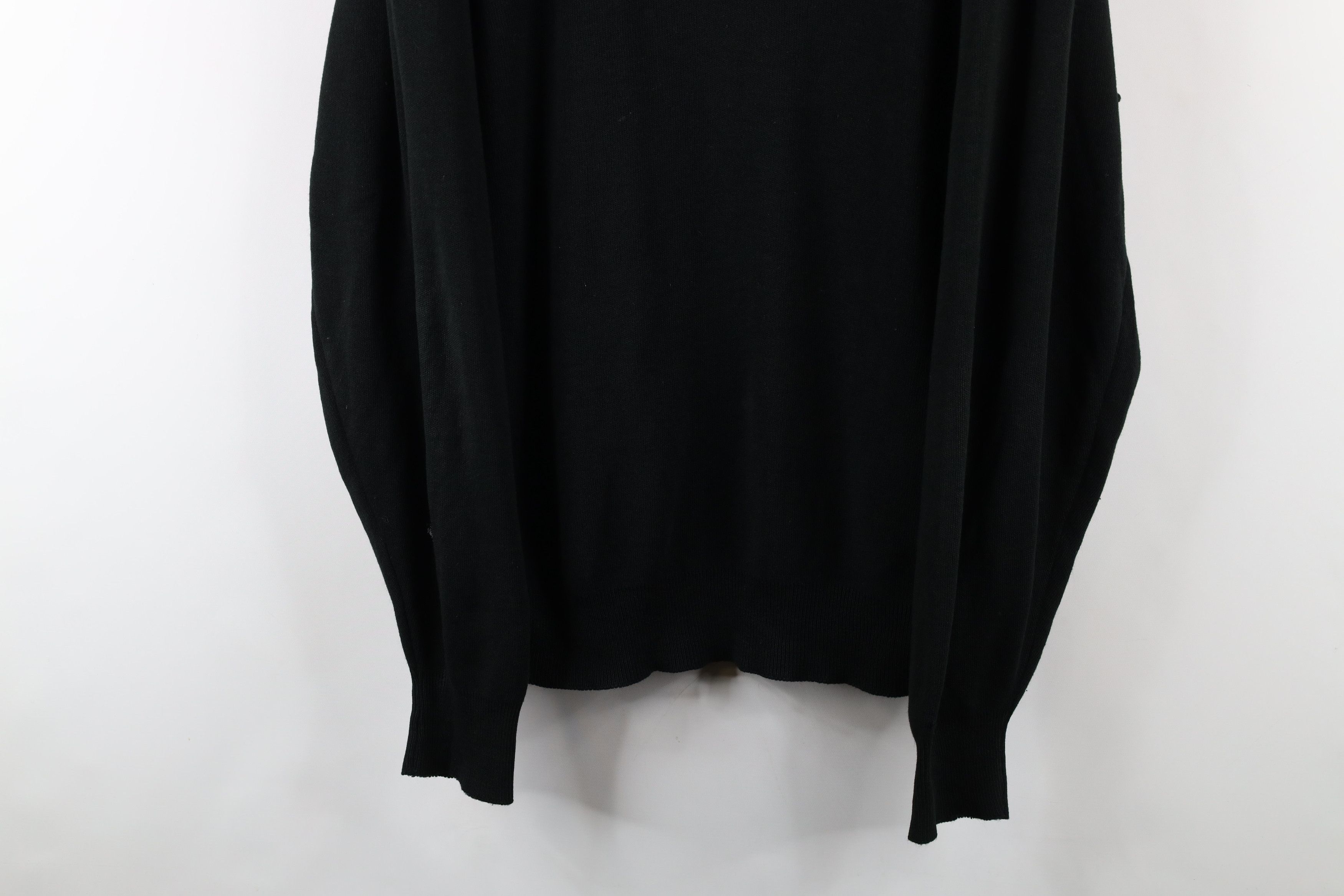 Vintage Vintage 70s Streetwear Blank Knit V-Neck Sweater USA Black Size US L / EU 52-54 / 3 - 3 Thumbnail