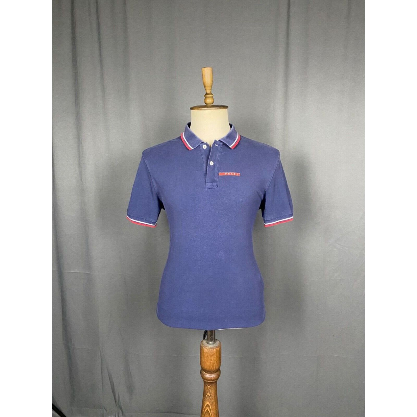 Prada Prada Small Logo Men's Blue Polo T-Shirt Size XL Size US XL / EU 56 / 4 - 3 Thumbnail
