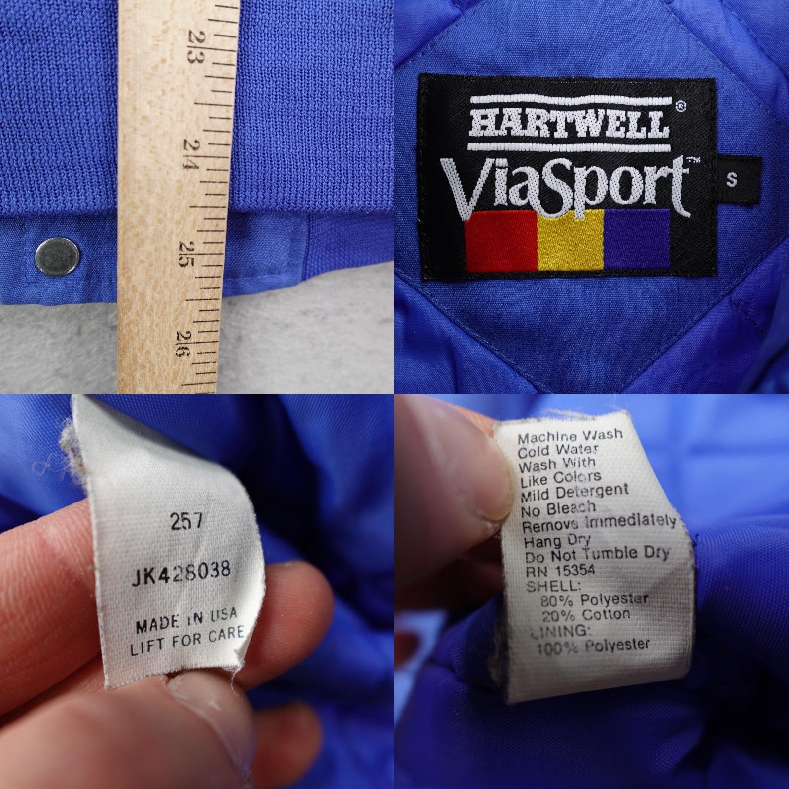 VINTAGE Hartwell ViaSport Jacket Mens Small Blue Quilted Insulated Work Coat USA