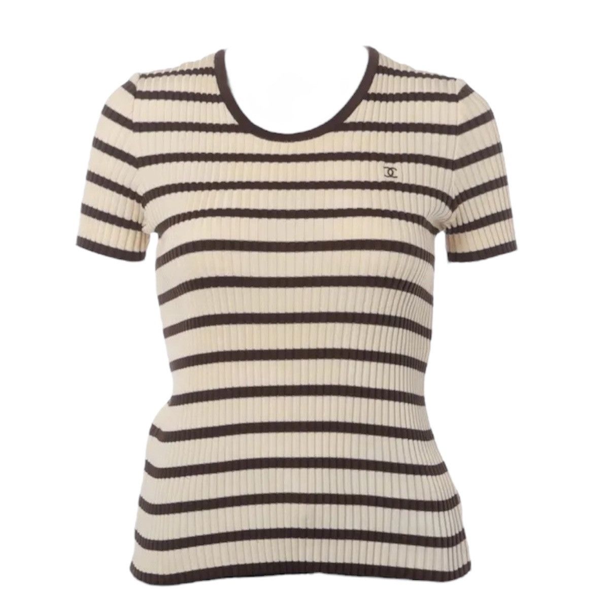 Chanel Chanel Botique striped top t-shirt 40 Size M / US 6-8 / IT 42-44 - 1 Thumbnail