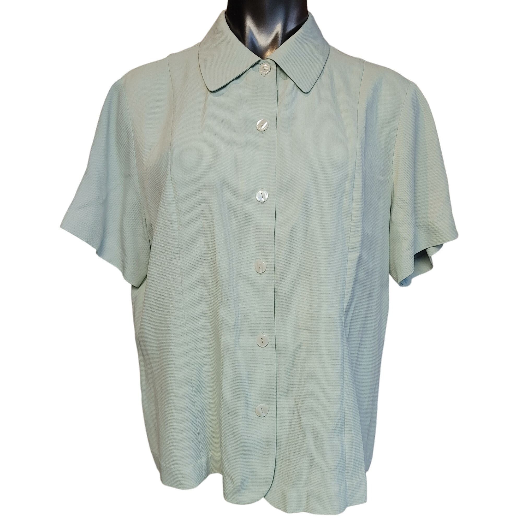 Talbots Talbots Women's 0ff-White Pure Silk Short Sleeve Button up D Size XXL / US 16-18 / IT 52-54 - 1 Thumbnail