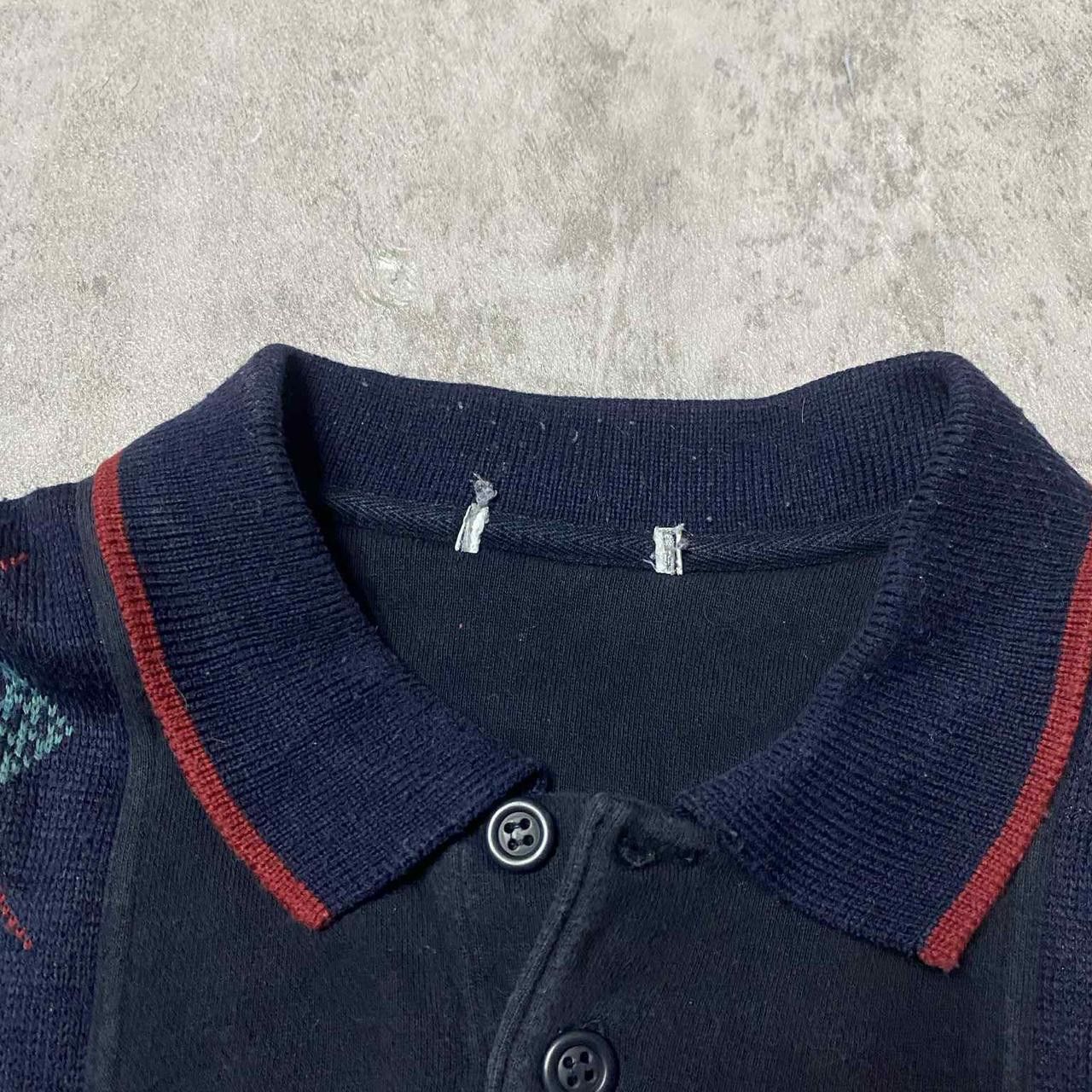 Other Navy blue vintage 90s argyle sweatshirt with red accents Size US L / EU 52-54 / 3 - 3 Thumbnail