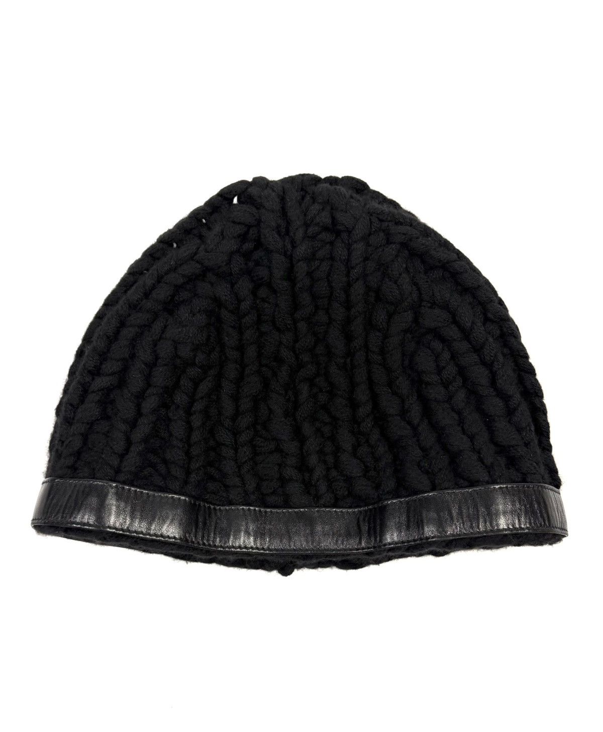Prada Prada Archive Cashmere Knit Beanie Leather Belt Strap Hat Size ONE SIZE - 4 Thumbnail