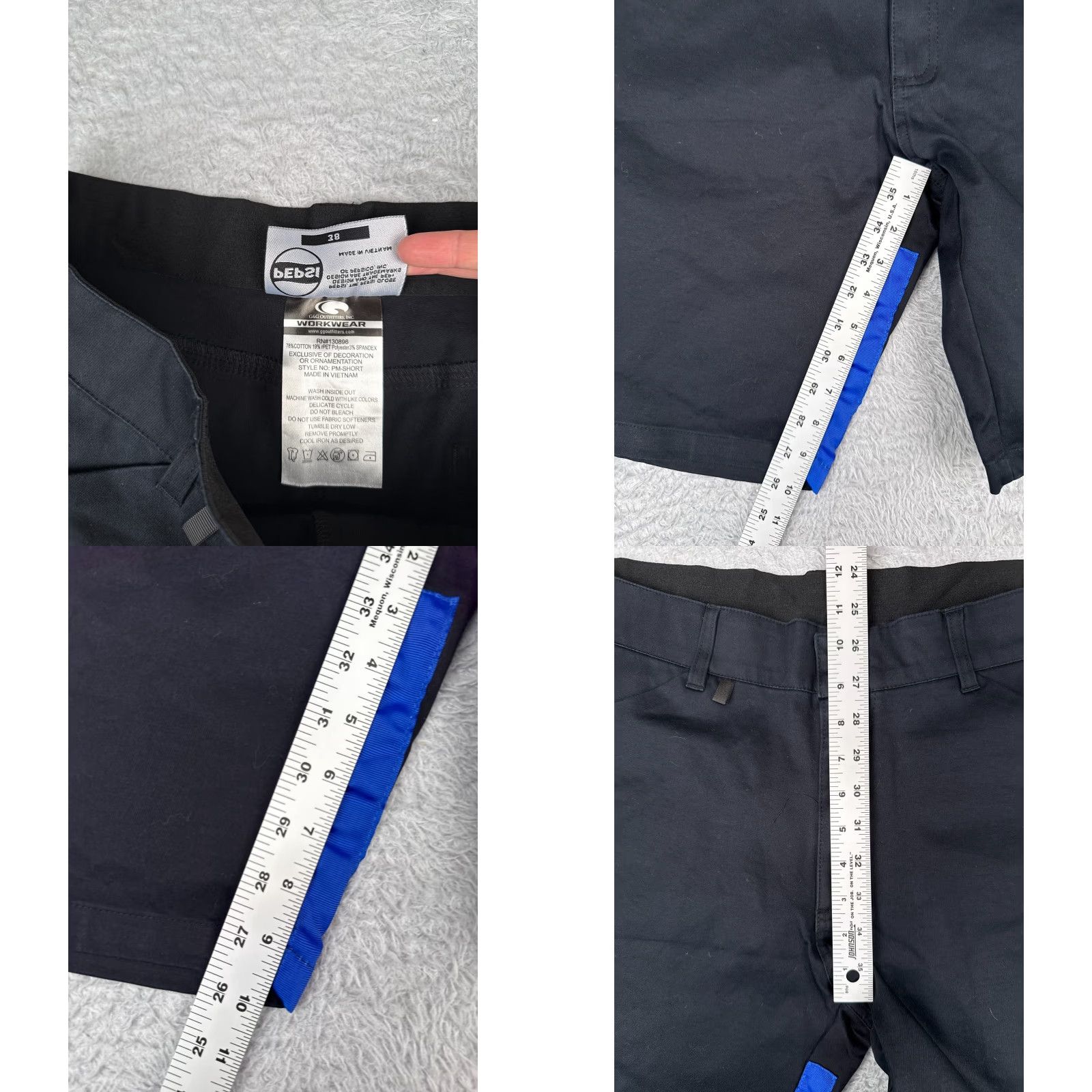 Vintage VINTAGE Pepsi Shorts Men 38 Black Blue Pocket Work Uniform Cotton Blend PM-SHORT 38x10 Size US 38 / EU 54 - 8 Thumbnail