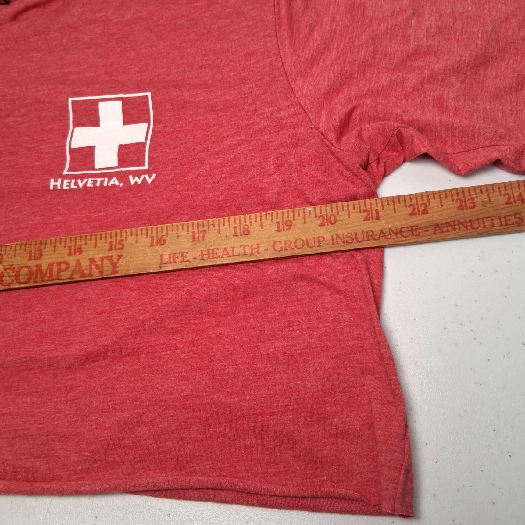 Next Level Next Level Woman T-Shirt Cropped Red Helvetia WV West Virginia Swiss Heritage Graphic Crew Neck Short Sleeve L Shirt Size L / US 10 / IT 46 - 6 Thumbnail
