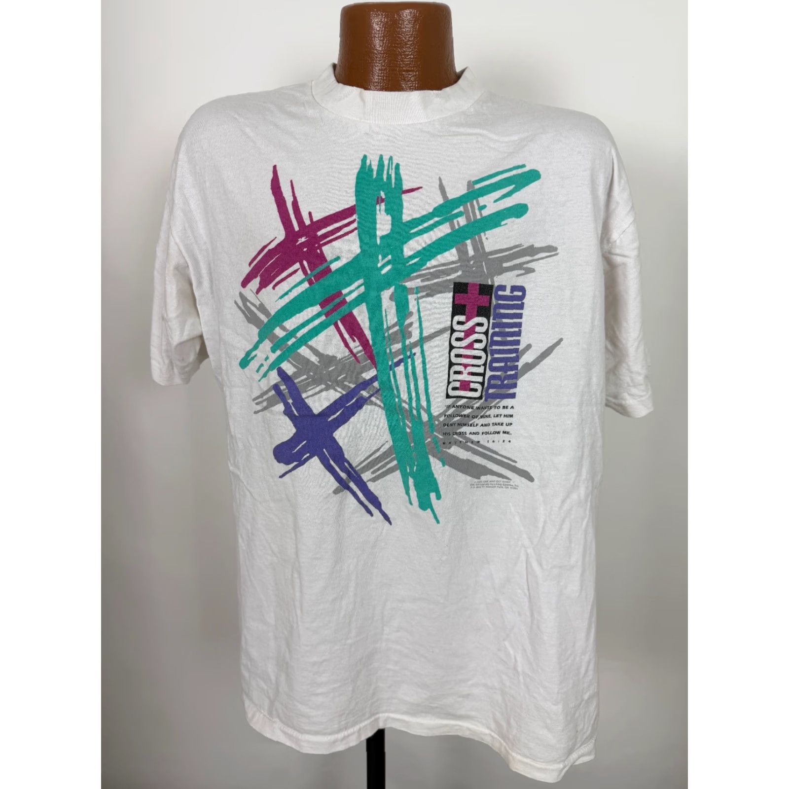 Vintage VINTAGE Living Epistles Shirt XL White 1990s 1992 Cross Training Jesus Christian Bible Graphic Print T-Shirt Men XL Size US XL / EU 56 / 4 - 3 Thumbnail
