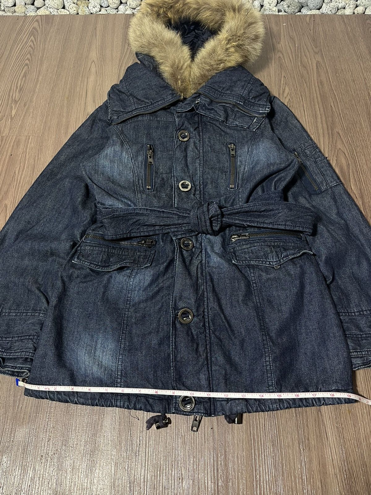 Hysteric Glamour Rei Firenze Multipocket punk Fur Denim Parka Belt Waisted Size US L / EU 52-54 / 3 - 13 Thumbnail