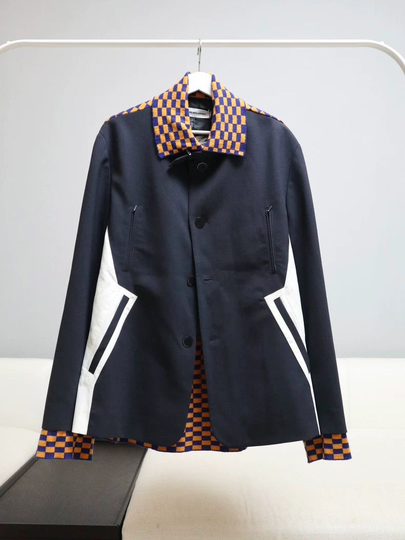 Kiko Kostadinov Kiko Kostadinov23AW Showpiece Grey and White Checkered Blaz Size US M / EU 48-50 / 2 - 1 Thumbnail