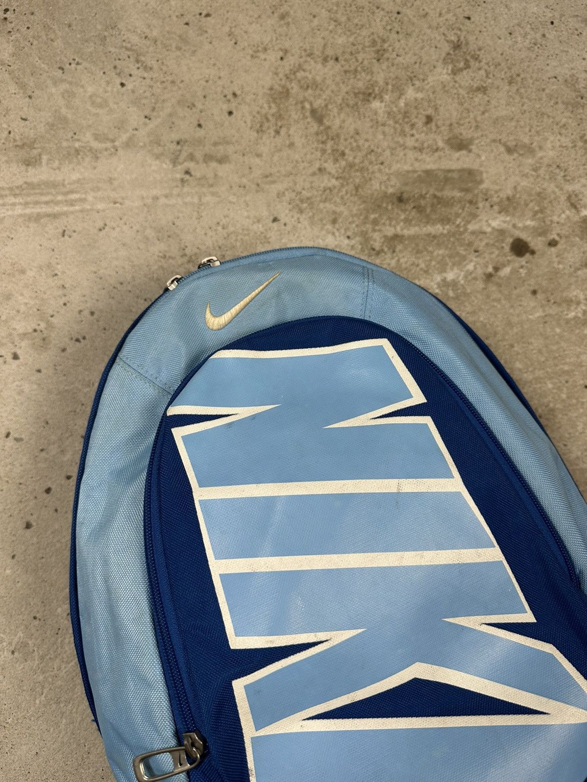 Nike Vintage Y2K Nike Blue Backpack Bag Swoosh Spell Out Size ONE SIZE - 6 Thumbnail