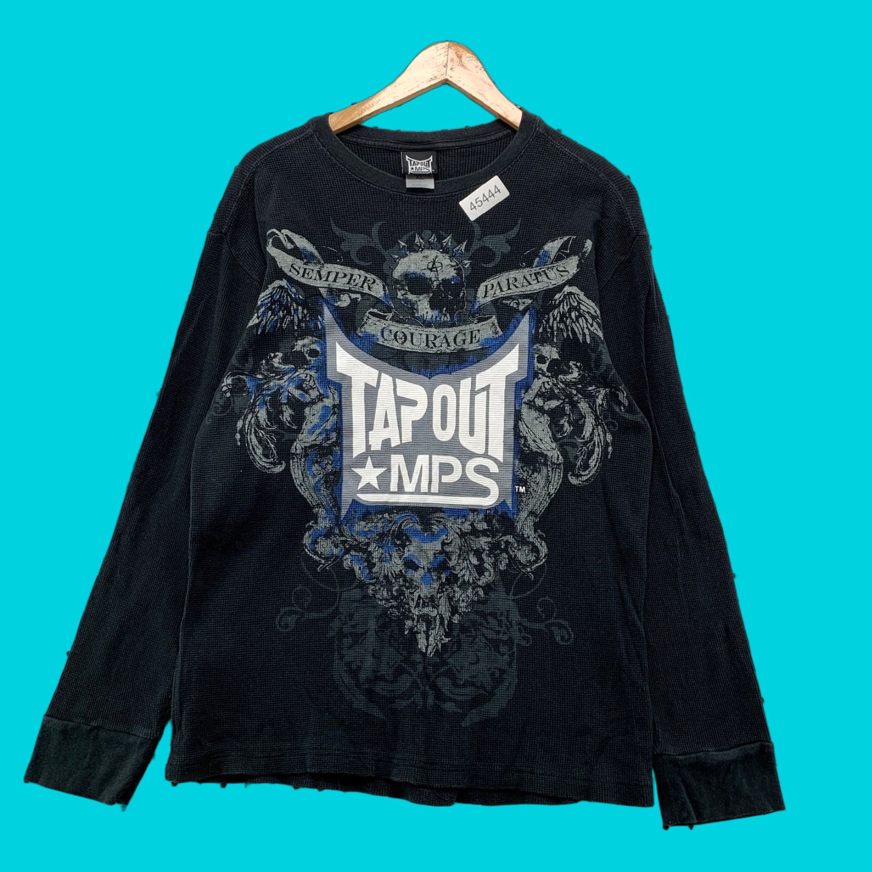 Tapout VINTAGE Tapout MPS Thermal Shirt Mens XL Black Skull Goth Long Sleeve Size US XL / EU 56 / 4 - 1 Thumbnail