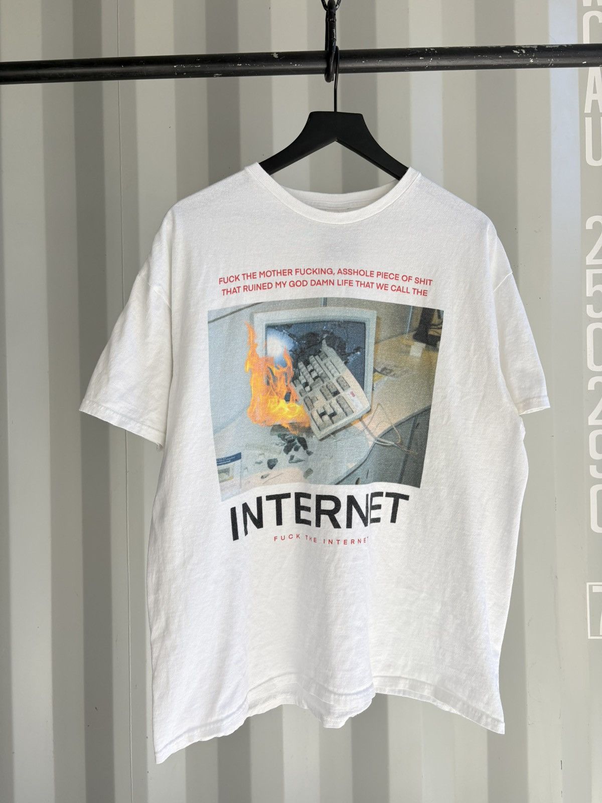 Vintage Vintage Fuck The Internet Shirt Faded Grunge Band Distressed Size US XL / EU 56 / 4 - 1 Thumbnail
