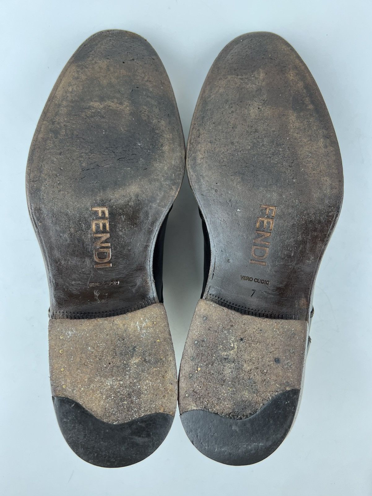 Fendi FENDI Derby Leather Shoes Lace Up Wingtip Logo Brown Men’s Size US 8 / EU 41 - 16 Thumbnail
