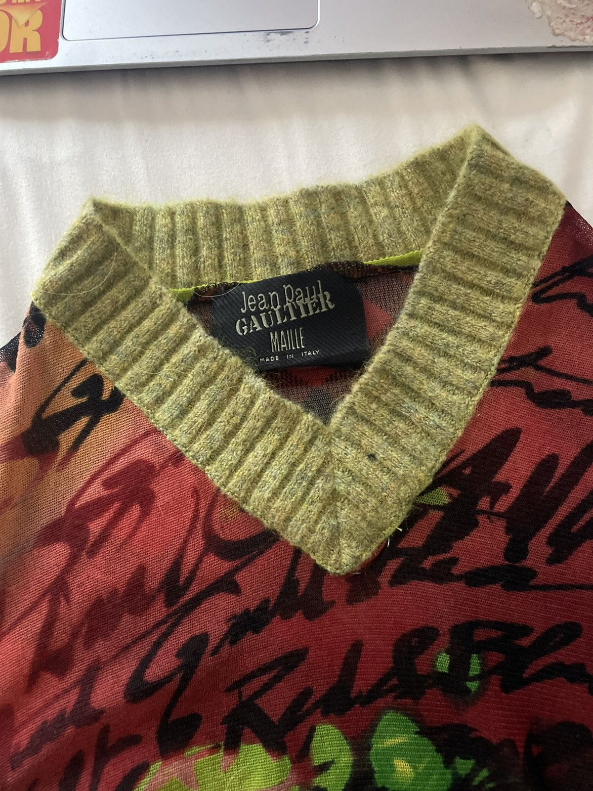 Jean Paul Gaultier Jean Paul Gaultier 90s mesh top with knit trim Size S / US 4 / IT 40 - 2 Thumbnail