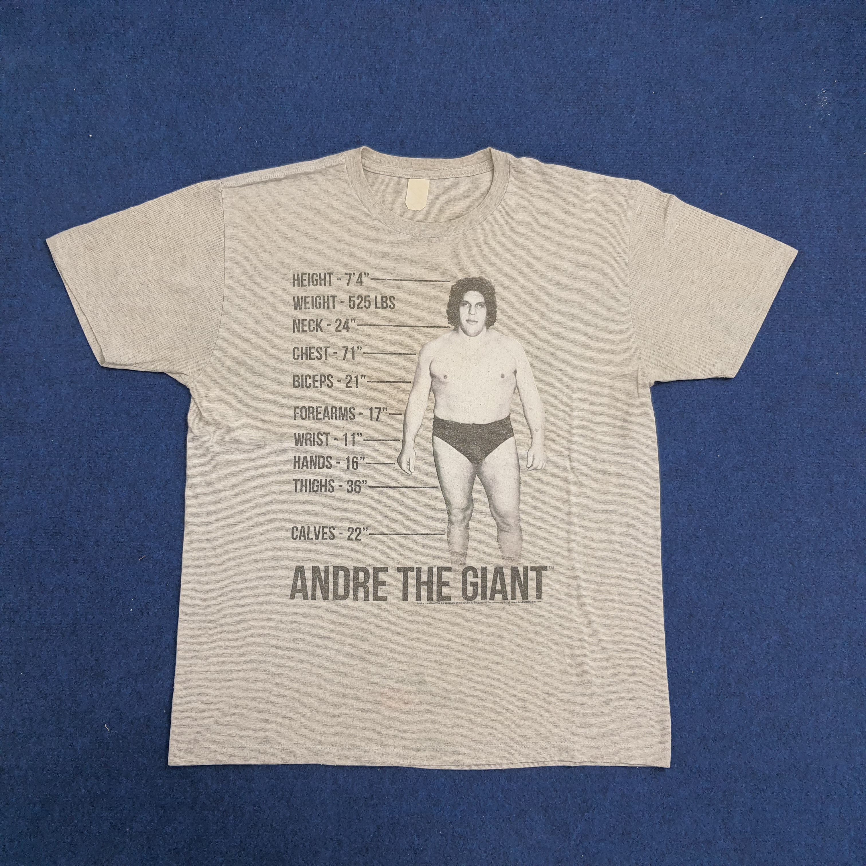 T-shirt Vintage WWF Andre The Giant - Années 80, Taille S Enfant, Motif Lutte WWE - Occasion Très Bon état