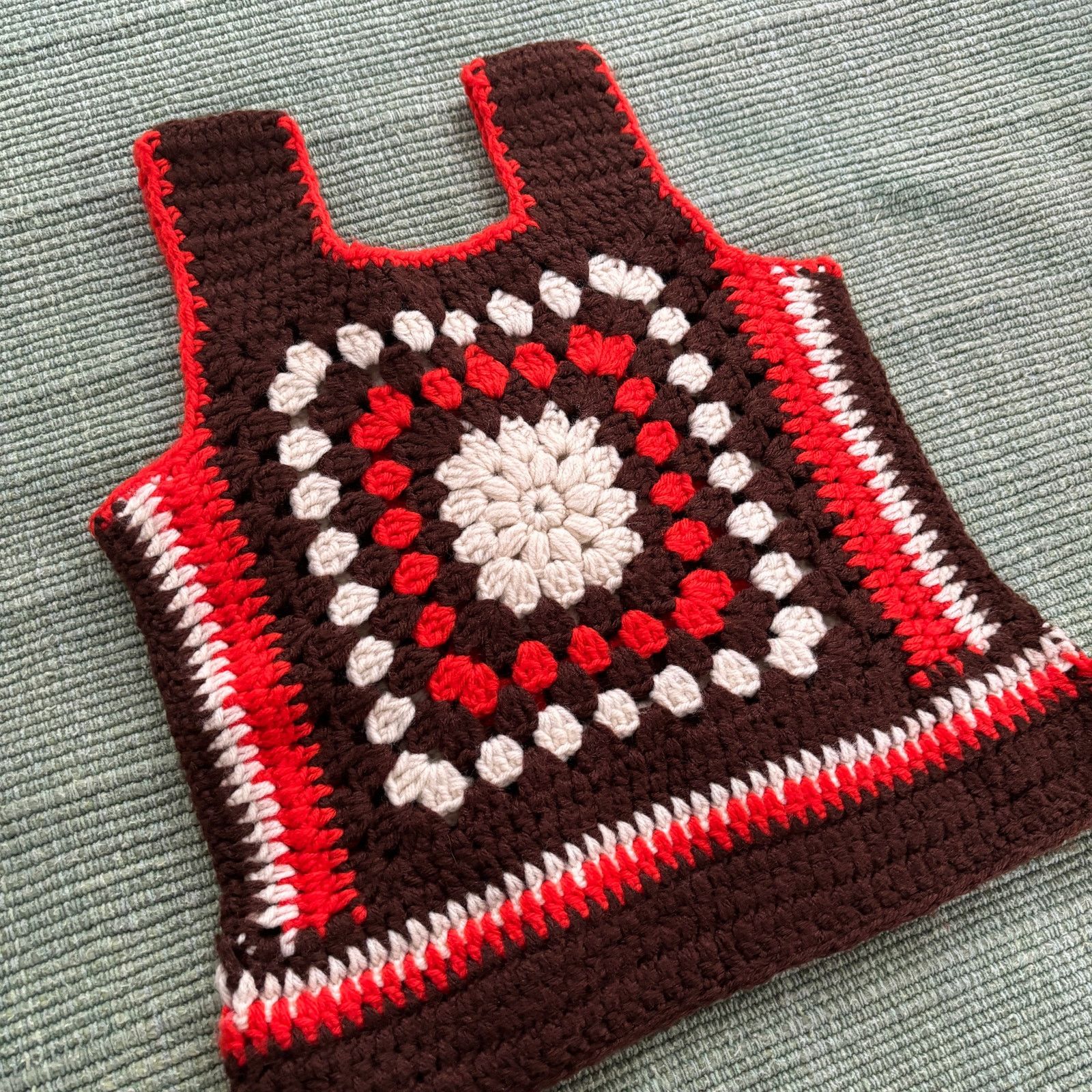 Vintage 1970s Vintage Knit Crochet Handmade Womens Tank Top Small Size S / US 4 / IT 40 - 6 Thumbnail