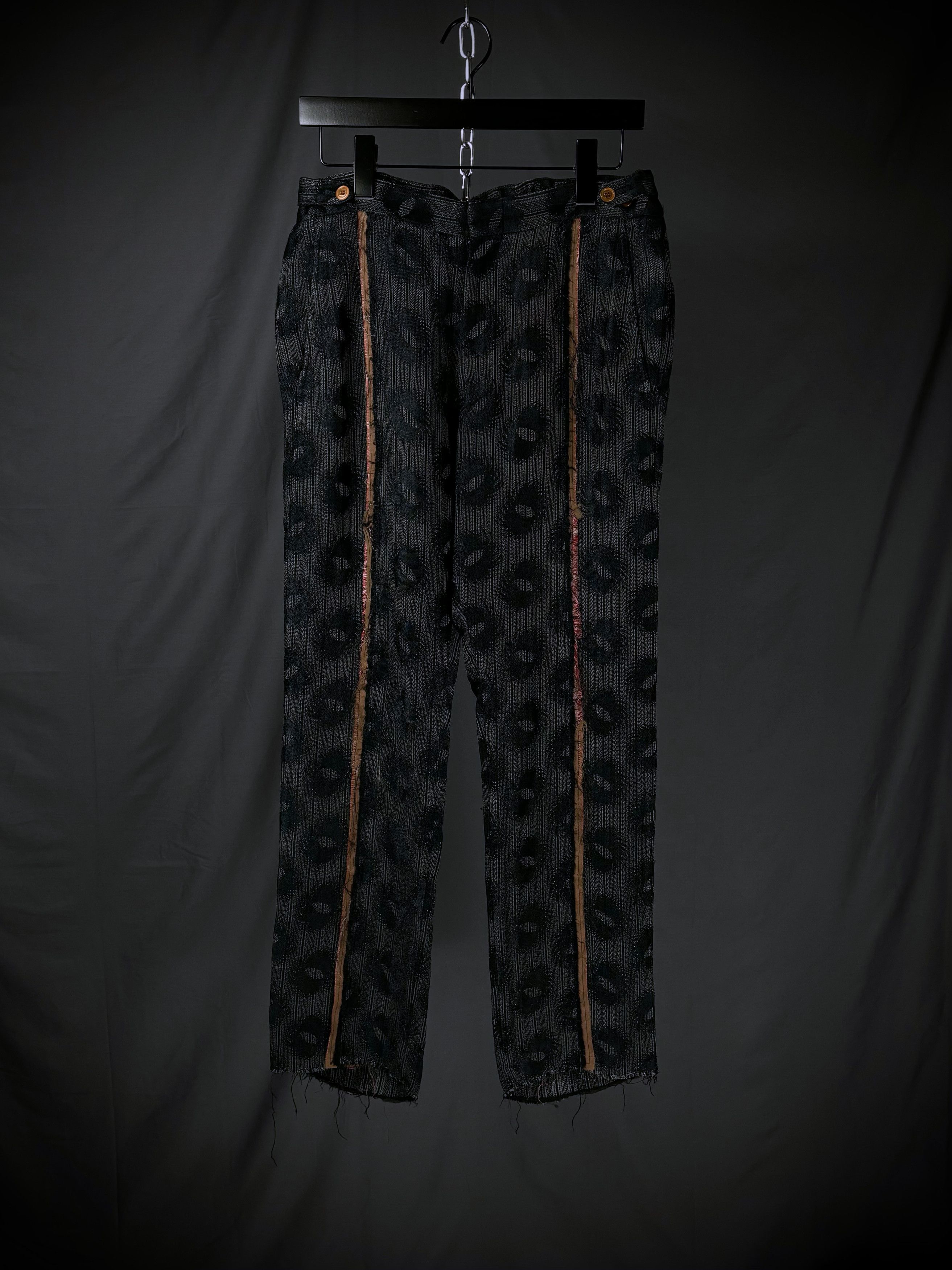 Comme des Garcons Homme Plus CDG Homme Plus Distressed Jacquard Trousers – AW02 Size US 31 - 1 Thumbnail