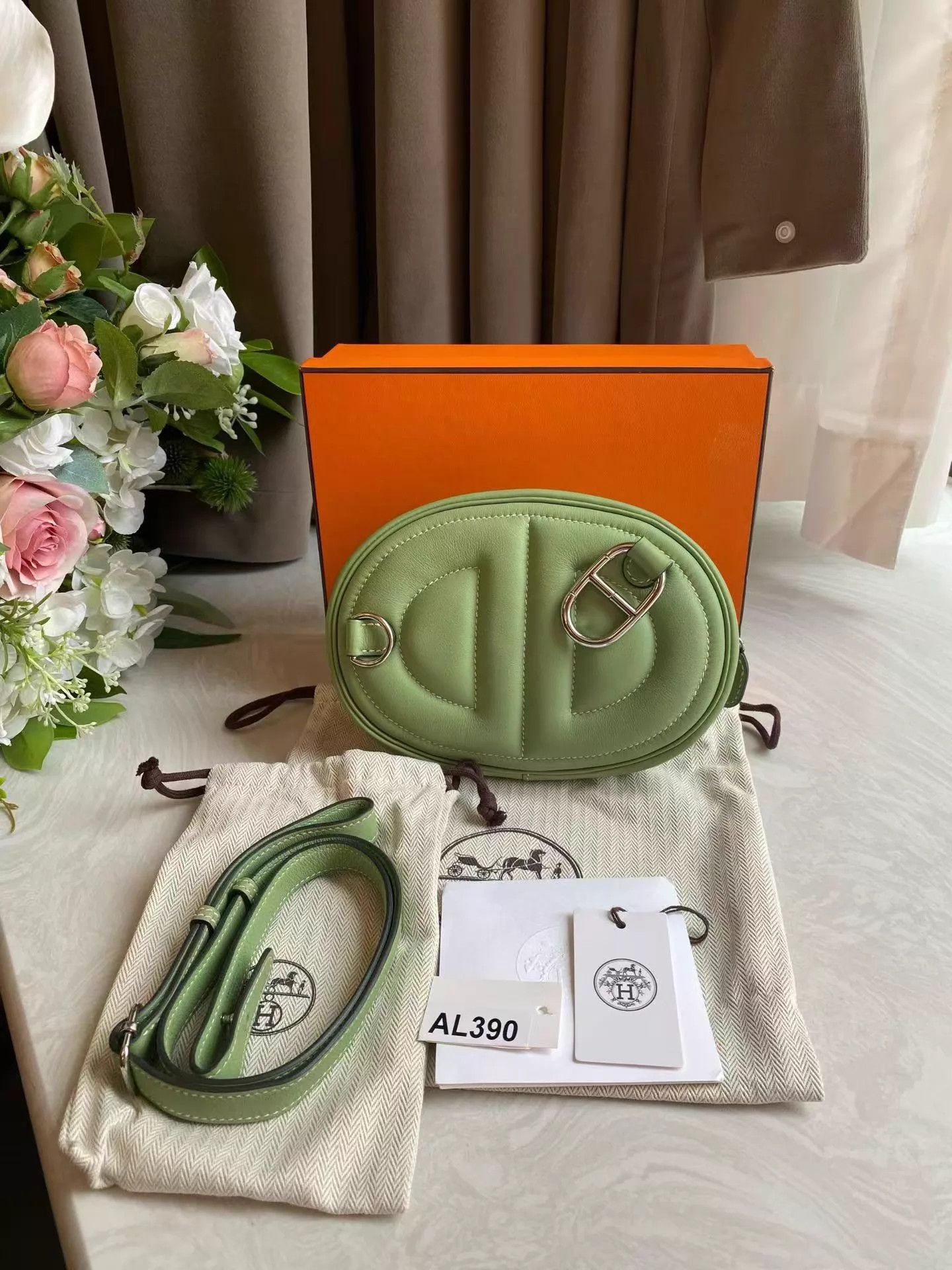 Hermes Hermes Belt Bag 3I Avocado Green Silver Y Stamp NM 18x13x3 Size ONE SIZE - 1 Thumbnail