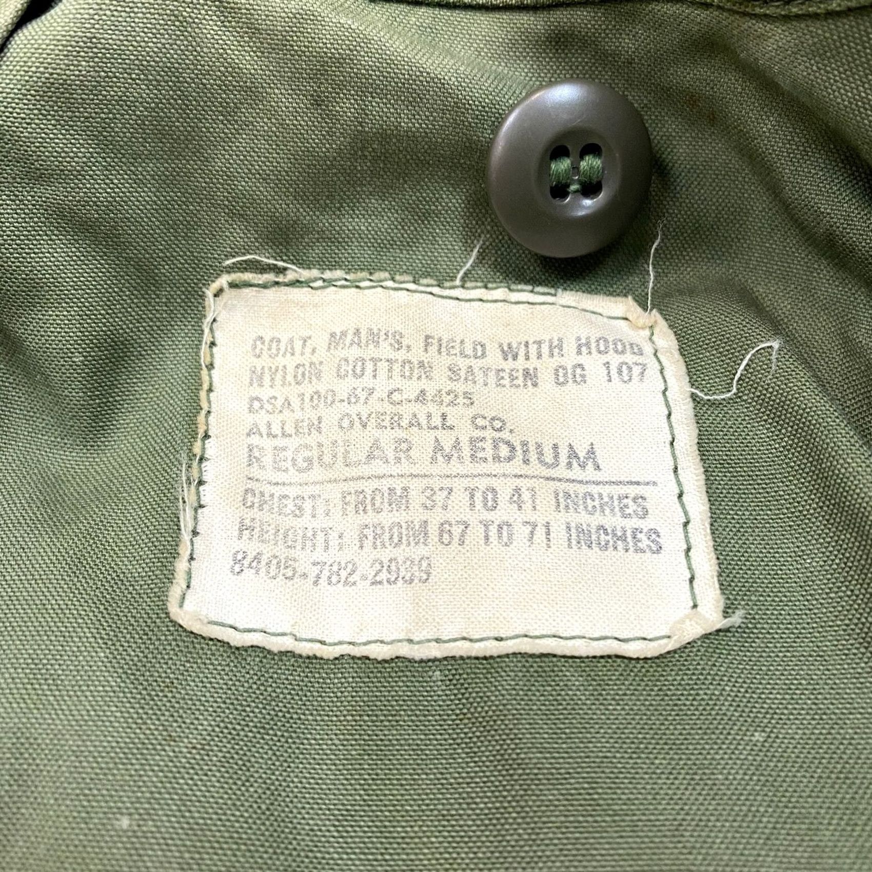 Vintage VINTAGE OG 107 M 65 Field Sateen Hooded Military Jacket Men's Medium Regular Green Size US M / EU 48-50 / 2 - 4 Thumbnail