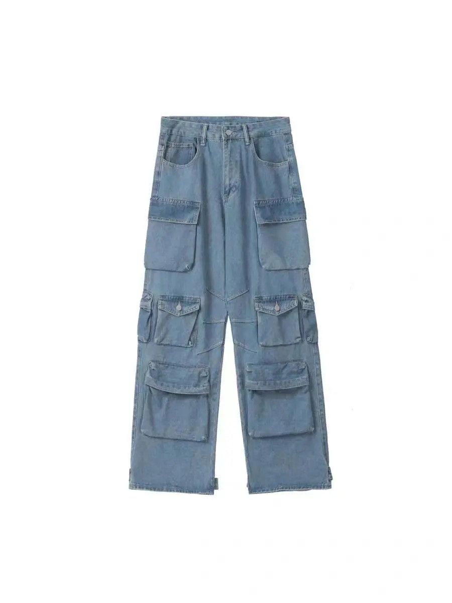 Jean Blue Baggy Cargo Denim Jeans Size US 30 / EU 46 - 5 Thumbnail