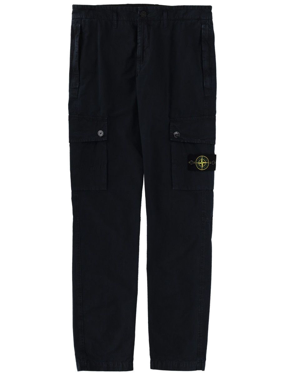 Stone Island STONE ISLAND CARGO PANTS WITH LOGO PATCH - BLUE (JEANS 34) Size US 34 / EU 50 - 1 Thumbnail