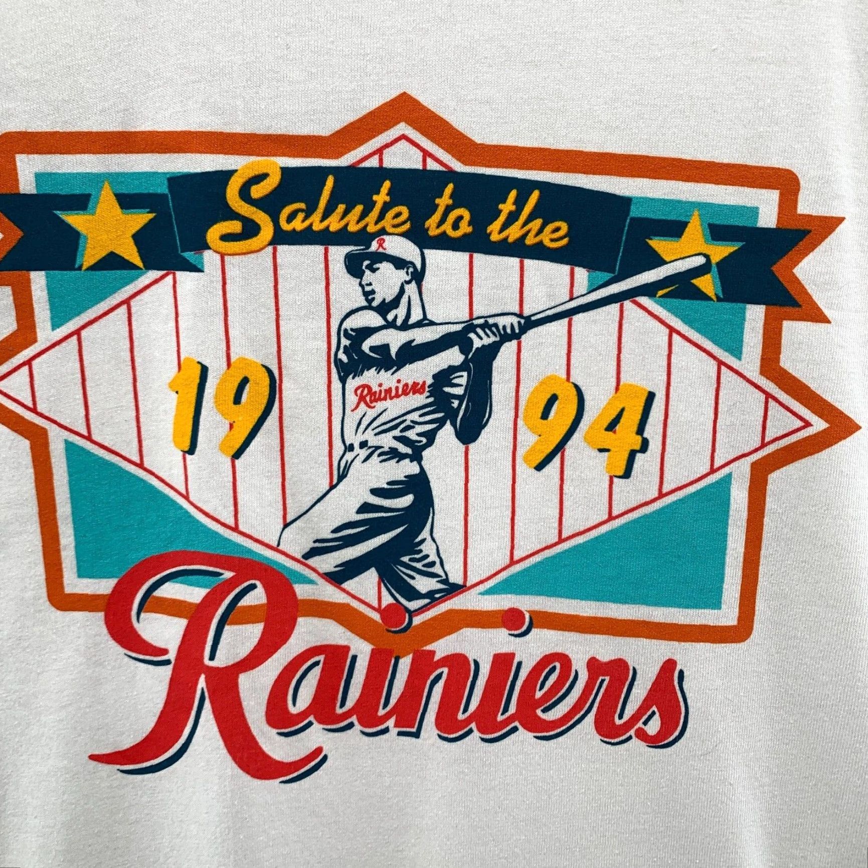 Gildan VINTAGE Rainers Shirt 1990s White Adult XL USA Made 24x32 90s Creed Navy 1994 Team? Size US XL / EU 56 / 4 - 6 Thumbnail