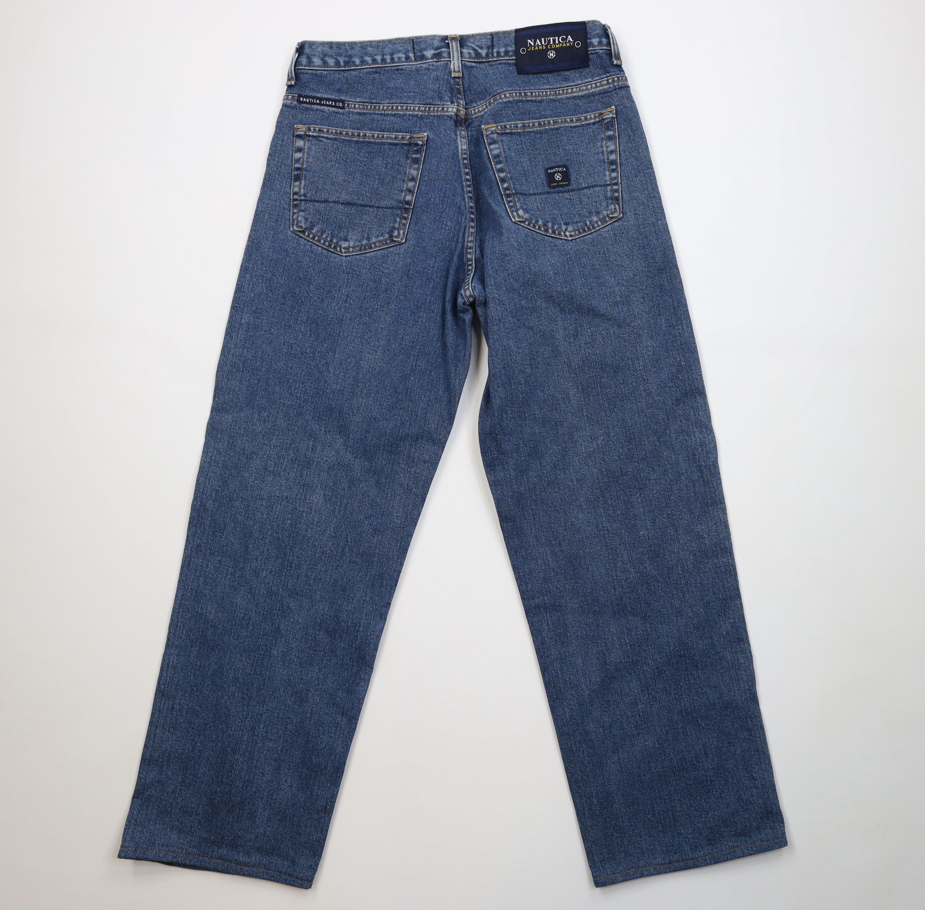 Nautica Vintage 90s Y2K Nautica Wide Leg Denim Jeans Blue Cotton Size US 32 / EU 48 - 8 Thumbnail
