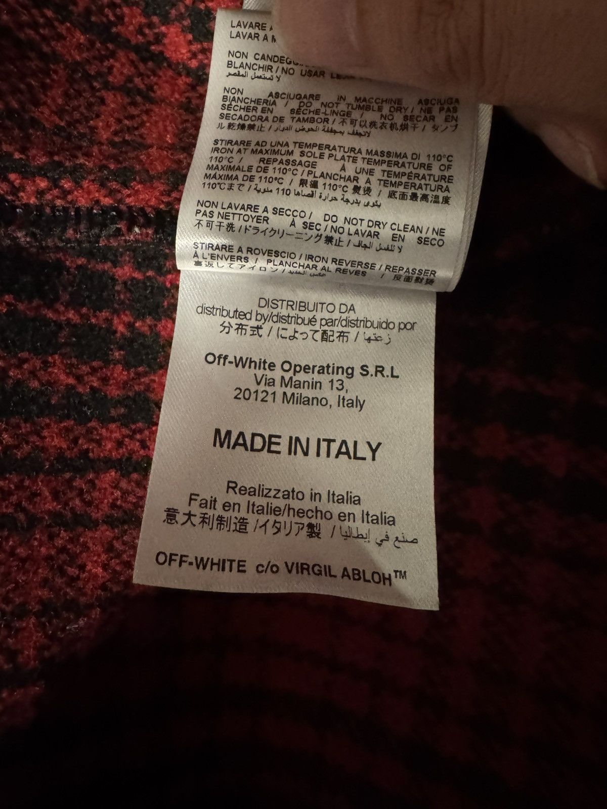 Off-White Offwhite red black tartan flannel shirt medium. Worn once Size US M / EU 48-50 / 2 - 4 Thumbnail
