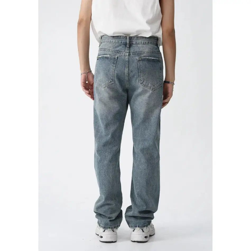 Japanese Brand Retro micro flared straight leg loose jeans Size US 32 / EU 48 - 3 Thumbnail