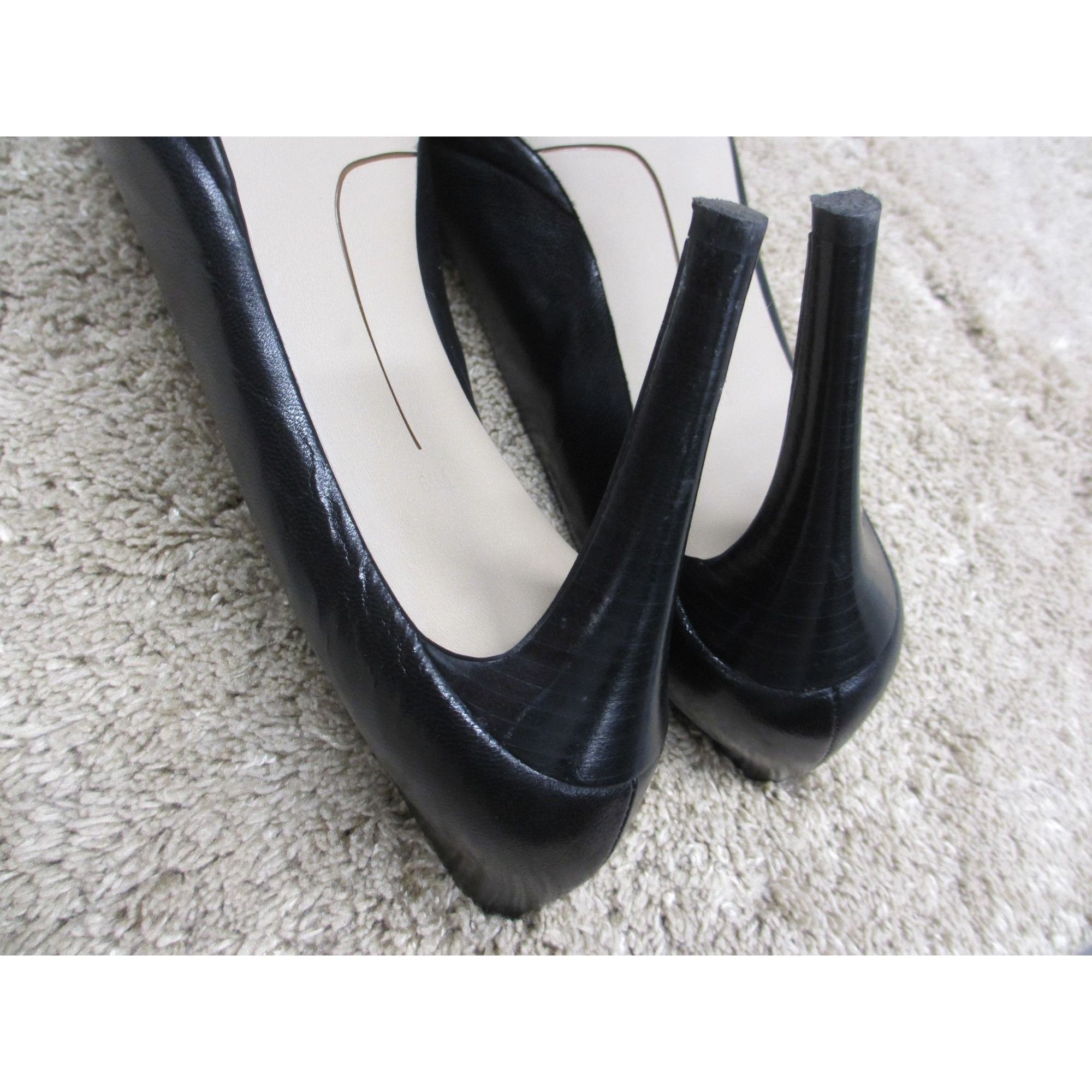 Nine West NINE WEST NWBEAUTIE PLATFORM BLACK LEATHER HEELS 8.5 MEDIUM Size US 8.5 / IT 38.5 - 11 Thumbnail