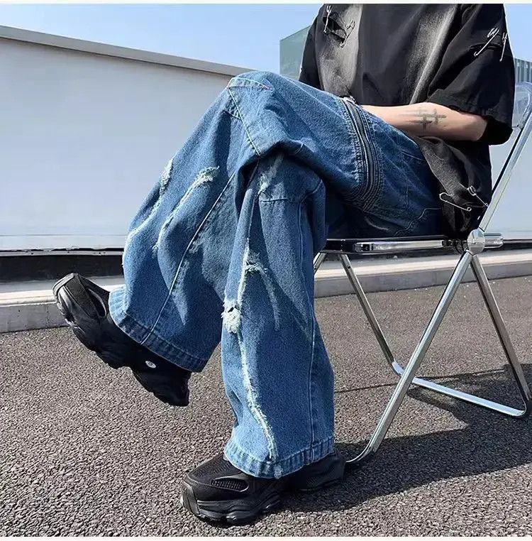 Japanese Brand Retro washed casual ruffled jeans Size US 32 / EU 48 - 6 Thumbnail