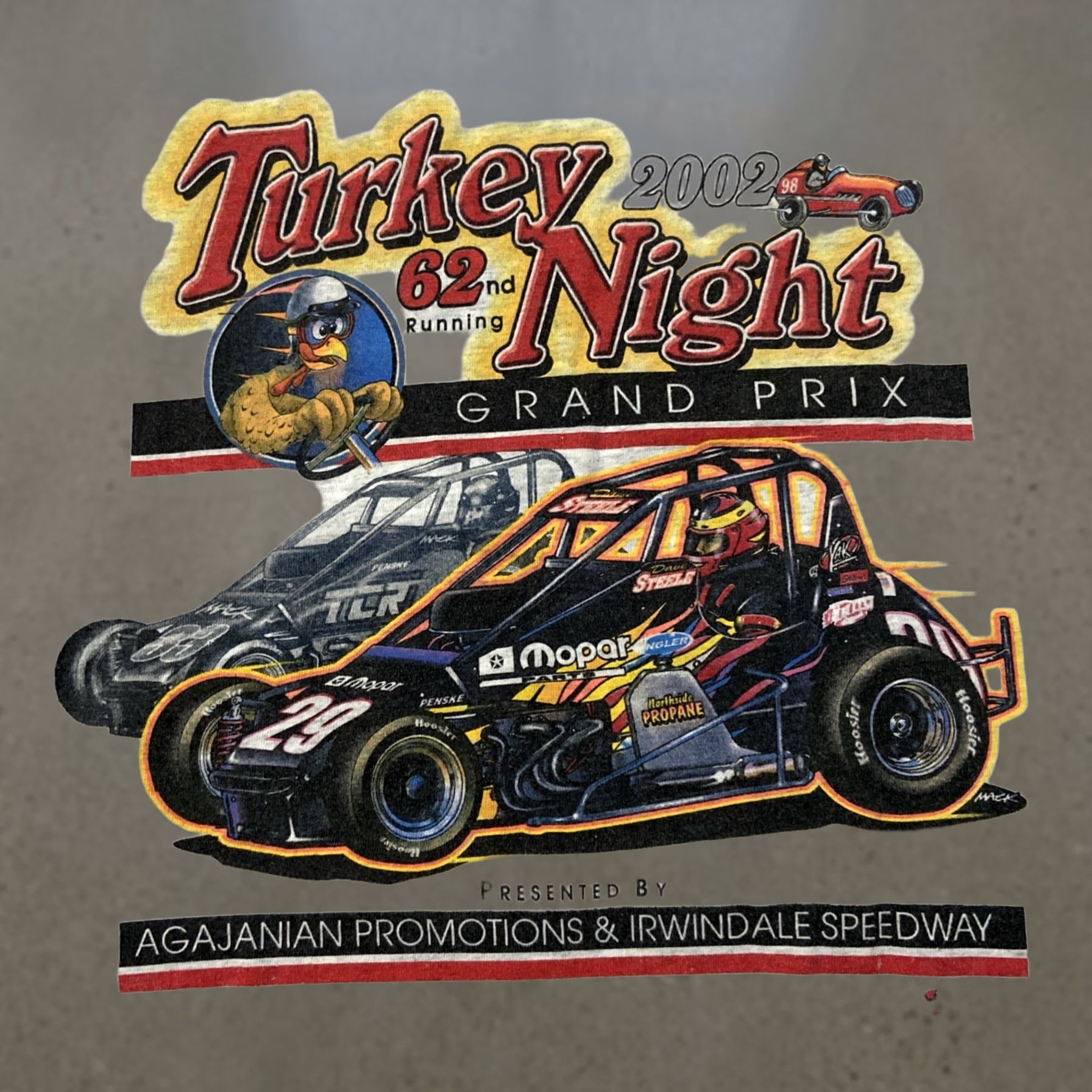 Fruit Of The Loom TURKEY NIGHT GRAND PRIX RACING 2002 T-SHIRT IRWINDALE 62nd Running XL Men Gray Graphic Tee Racing Fruit of the Loom XL Size US XL / EU 56 / 4 - 1 Thumbnail