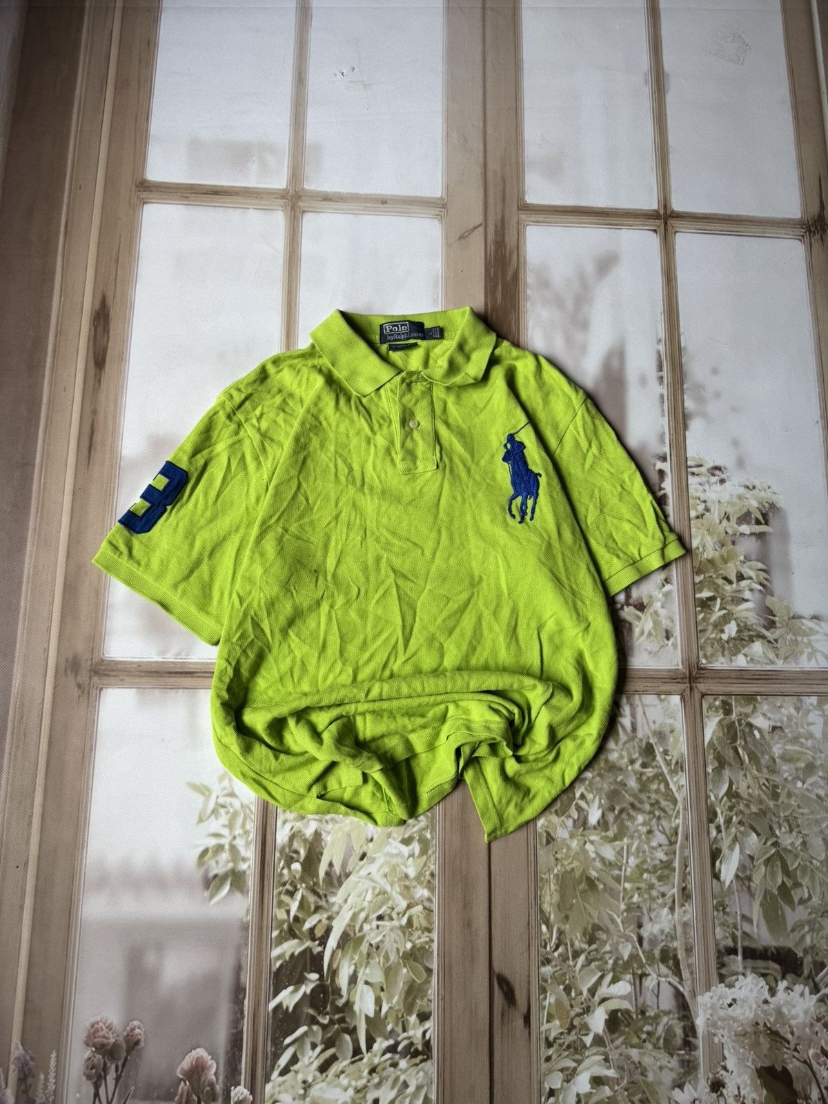 Polo Ralph Lauren Polo Ralph Lauren Big Pony Green & Purple Mesh Polo Shirt Size US L / EU 52-54 / 3 - 1 Thumbnail