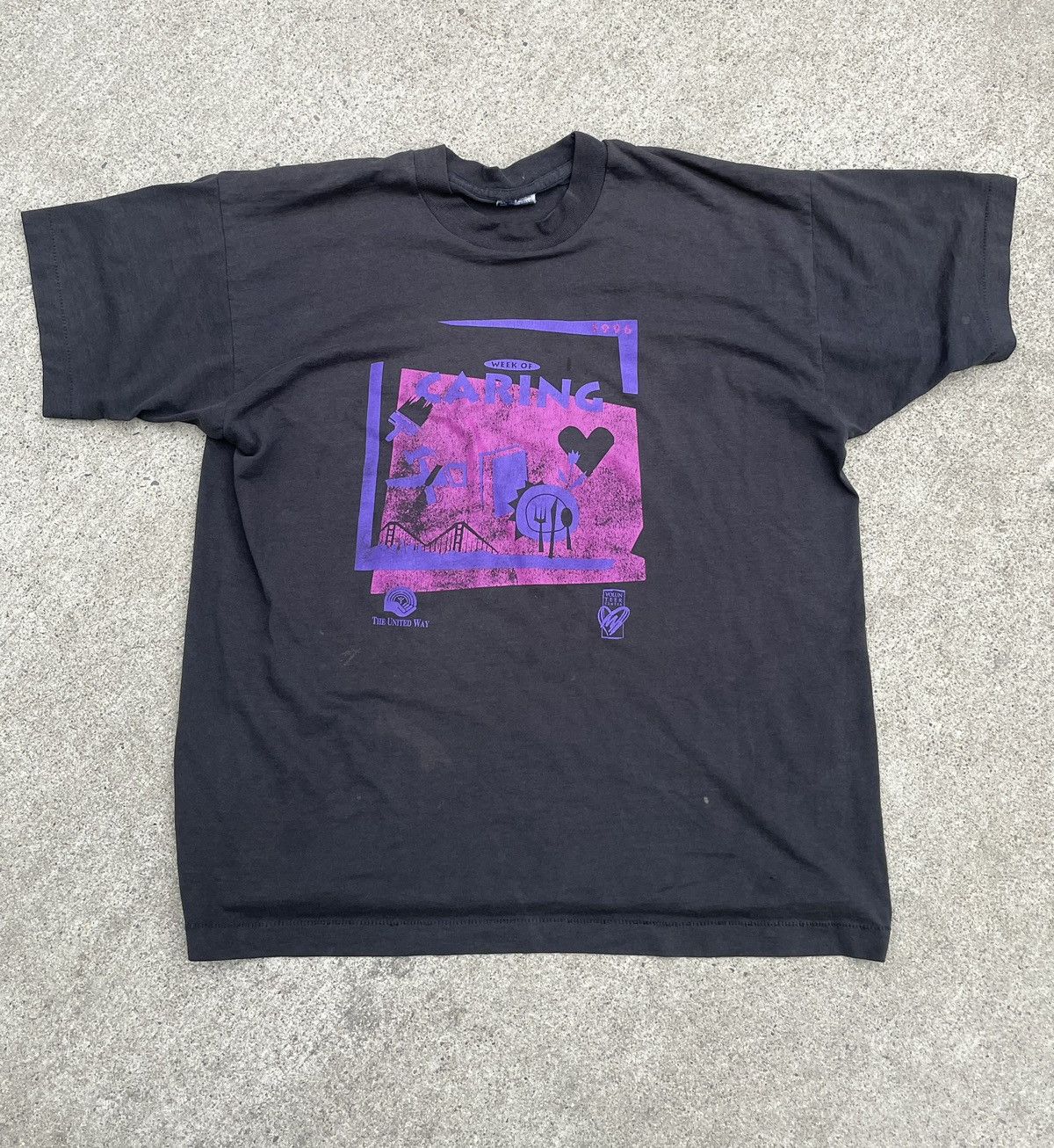 Vintage “Week of Caring 1996” vintage T shirt Size US XL / EU 56 / 4 - 1 Thumbnail