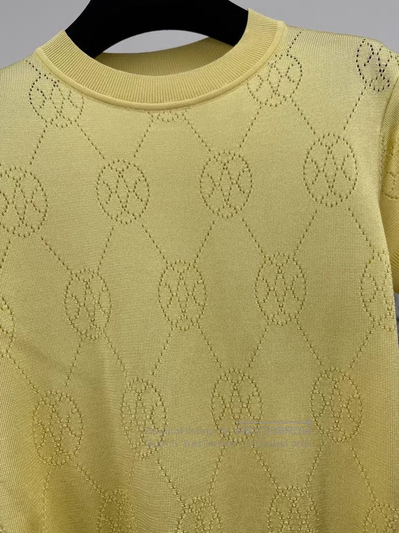Hermes Hermes Yellow textured knit short-sleeve Size XXS / US 00 / IT 34 - 2 Thumbnail