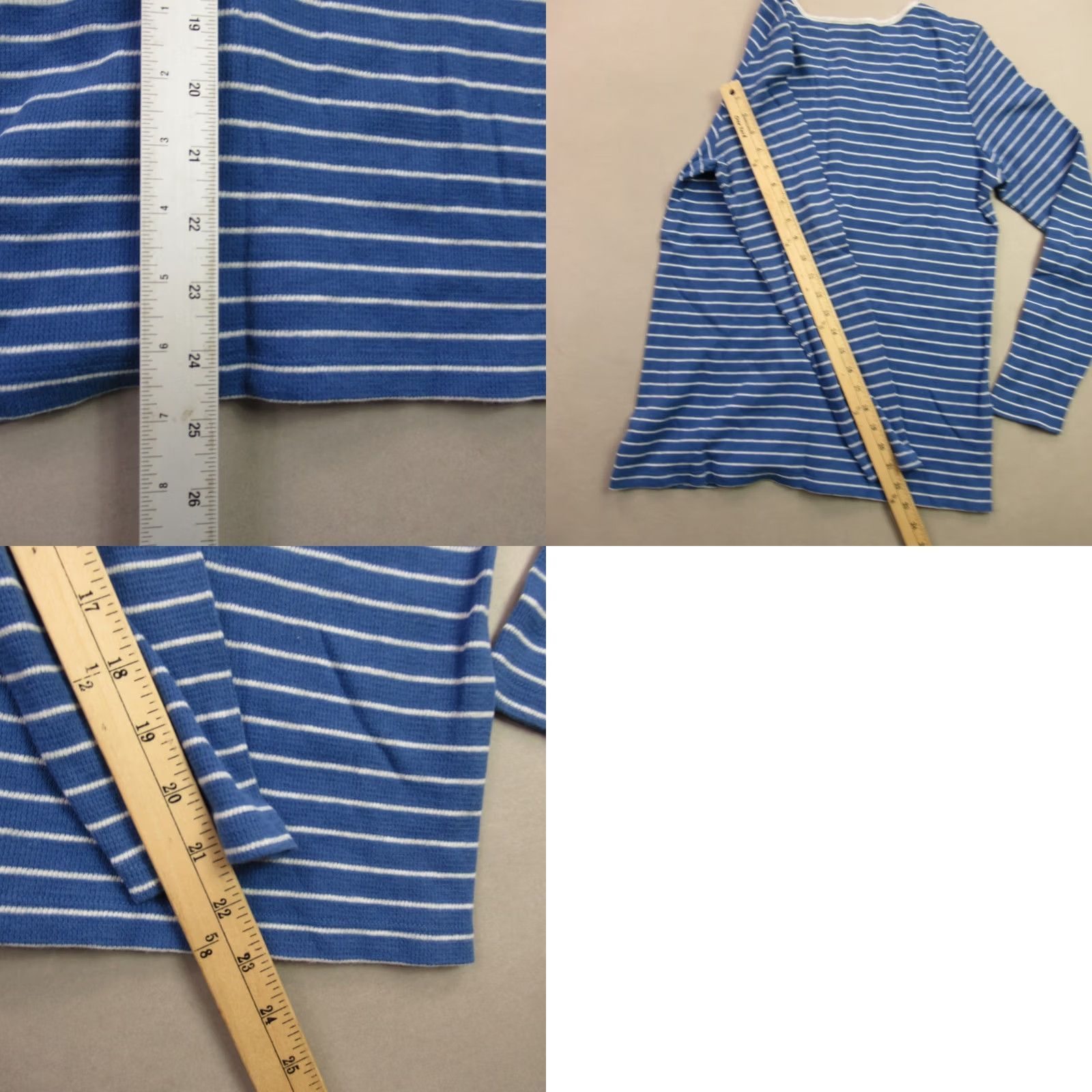 J. Jill J Jill Shirt Womens L Henley Stripes Buttons Blue Casual Shirt Size L / US 10 / IT 46 - 8 Thumbnail
