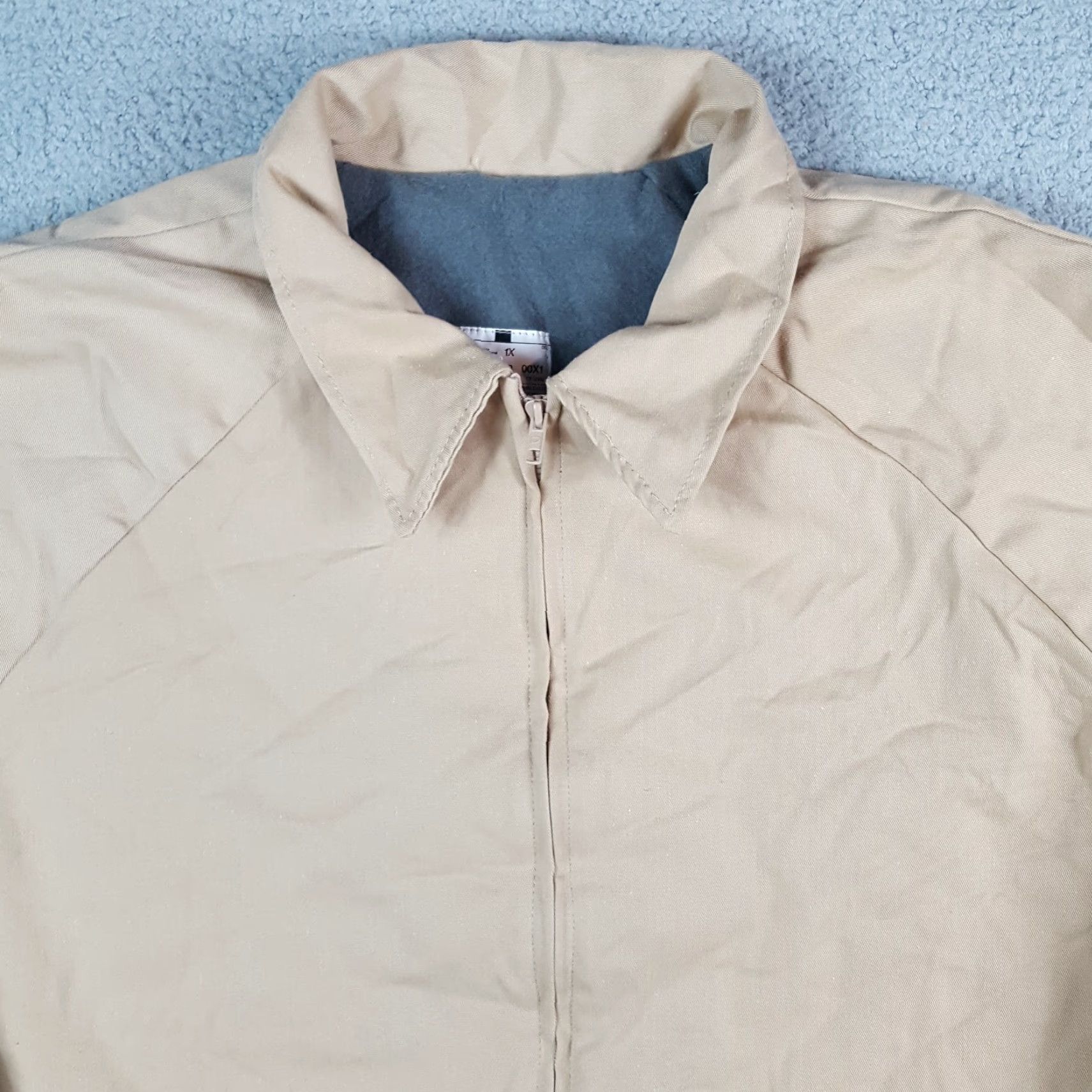 Vintage VCE Khaki Duck Canvas Fleece Lined Zip Up Men's Size 1X Chore Coat Work Jacket Size US XL / EU 56 / 4 - 2 Thumbnail