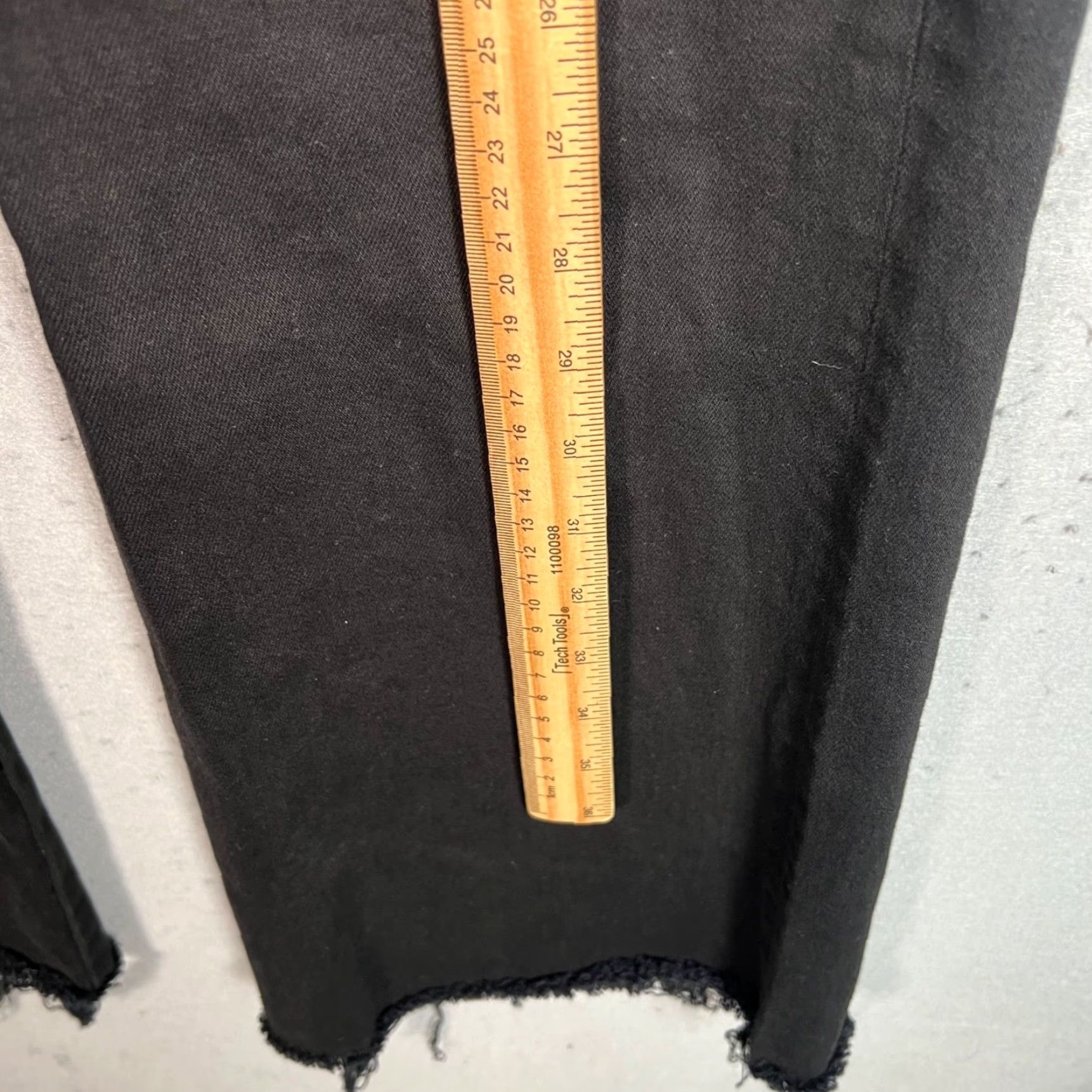 Vintage ASKK NY Jean 27 Black Brighton Crop Wide Leg Frayed Hem Denim Womens Size 27" / US 4 / IT 40 - 7 Thumbnail