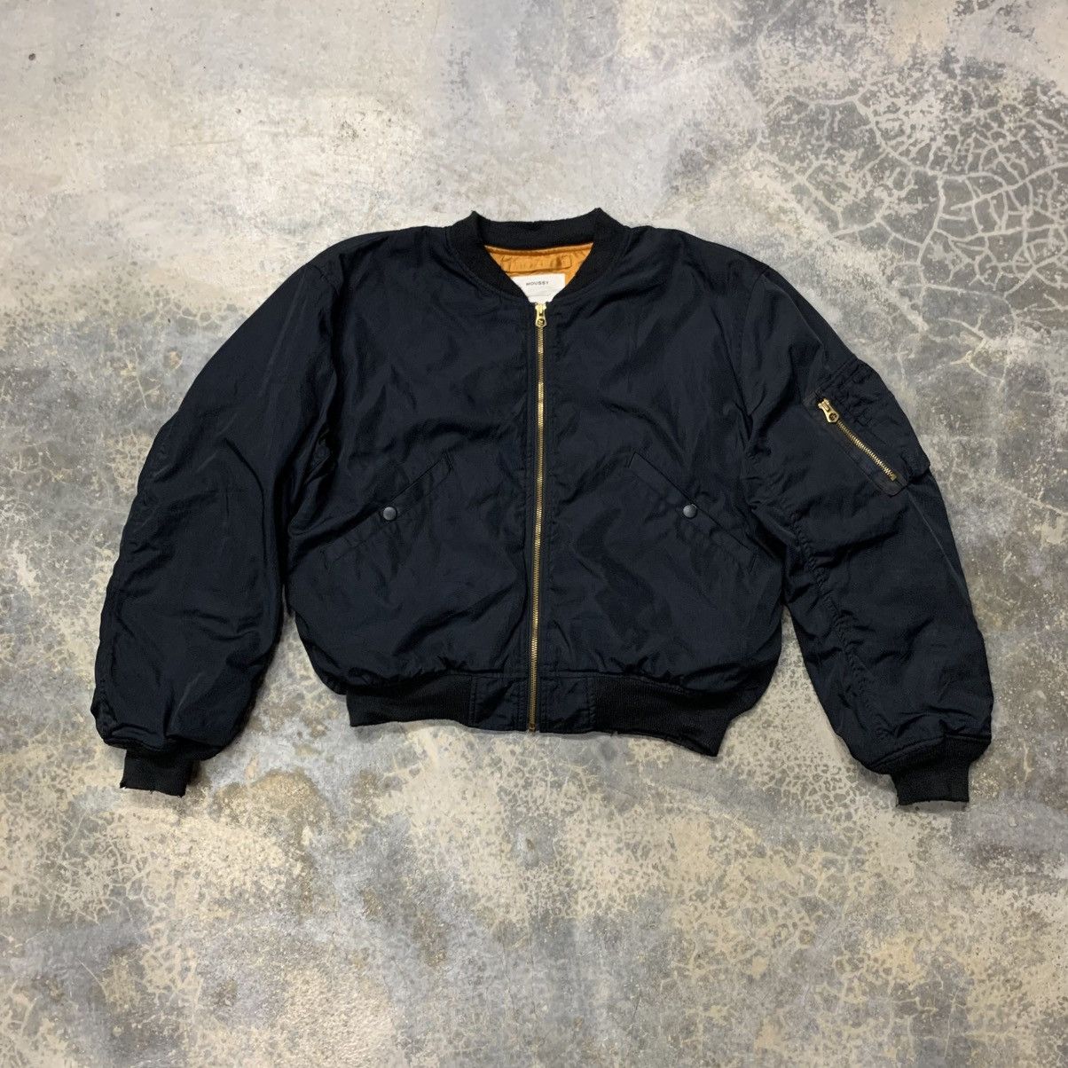 Japanese Brand × MOUSSY Moussy Distressed Bomber Jacket Boroque USA Limited Size US L / EU 52-54 / 3 - 1 Thumbnail