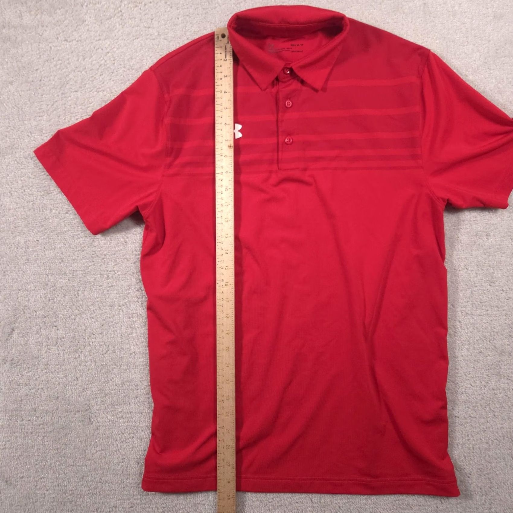 Under Armour Under Armour Polo Shirt Mens Medium Red Striped HeatGear Golf Performance Top Size US M / EU 48-50 / 2 - 7 Thumbnail