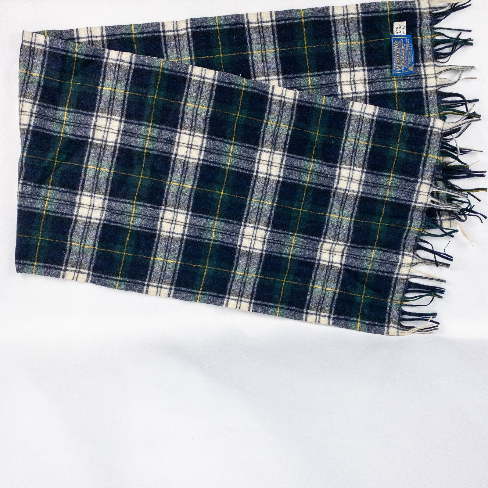 Pendleton Pendleton Vintage Blue White Plaid Scarf Unisex One Size Size ONE SIZE - 3 Thumbnail