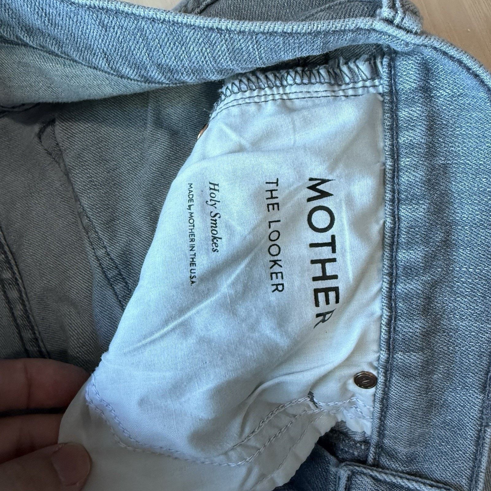 MOTHER Mother Looker Jeans Women's 29 Gray Distressed Boho Party Size 29" - 6 Thumbnail