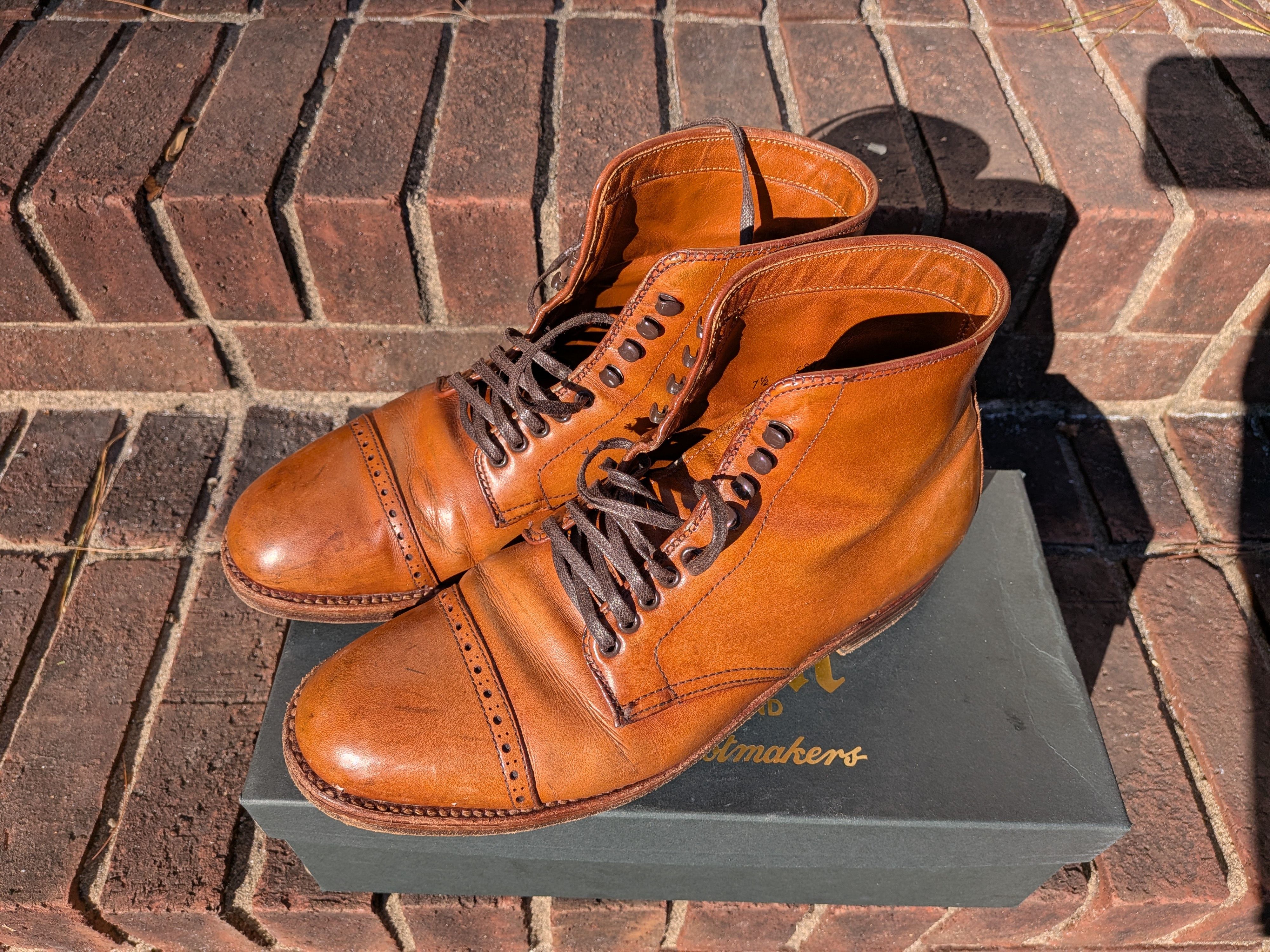 Alden × J.Crew Alden X J Crew Tan Captoe Boots Size US 7.5 / EU 40-41 - 1 Thumbnail