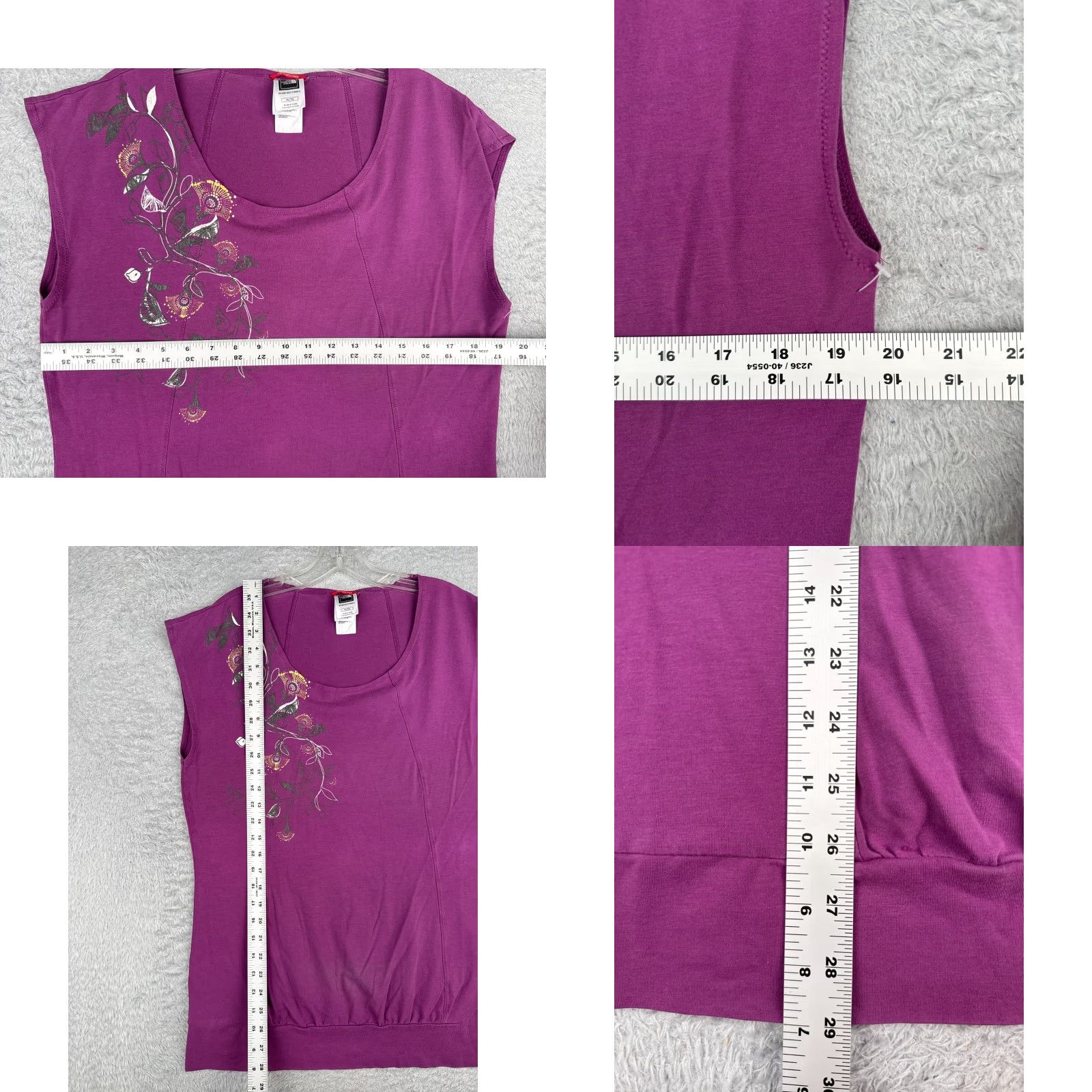 The North Face The North Face Shirt Women XL Purple Floral Tank Sleeveless Scoop Neck Casual Cotton Blend Jersey Size XL / US 12-14 / IT 48-50 - 8 Thumbnail